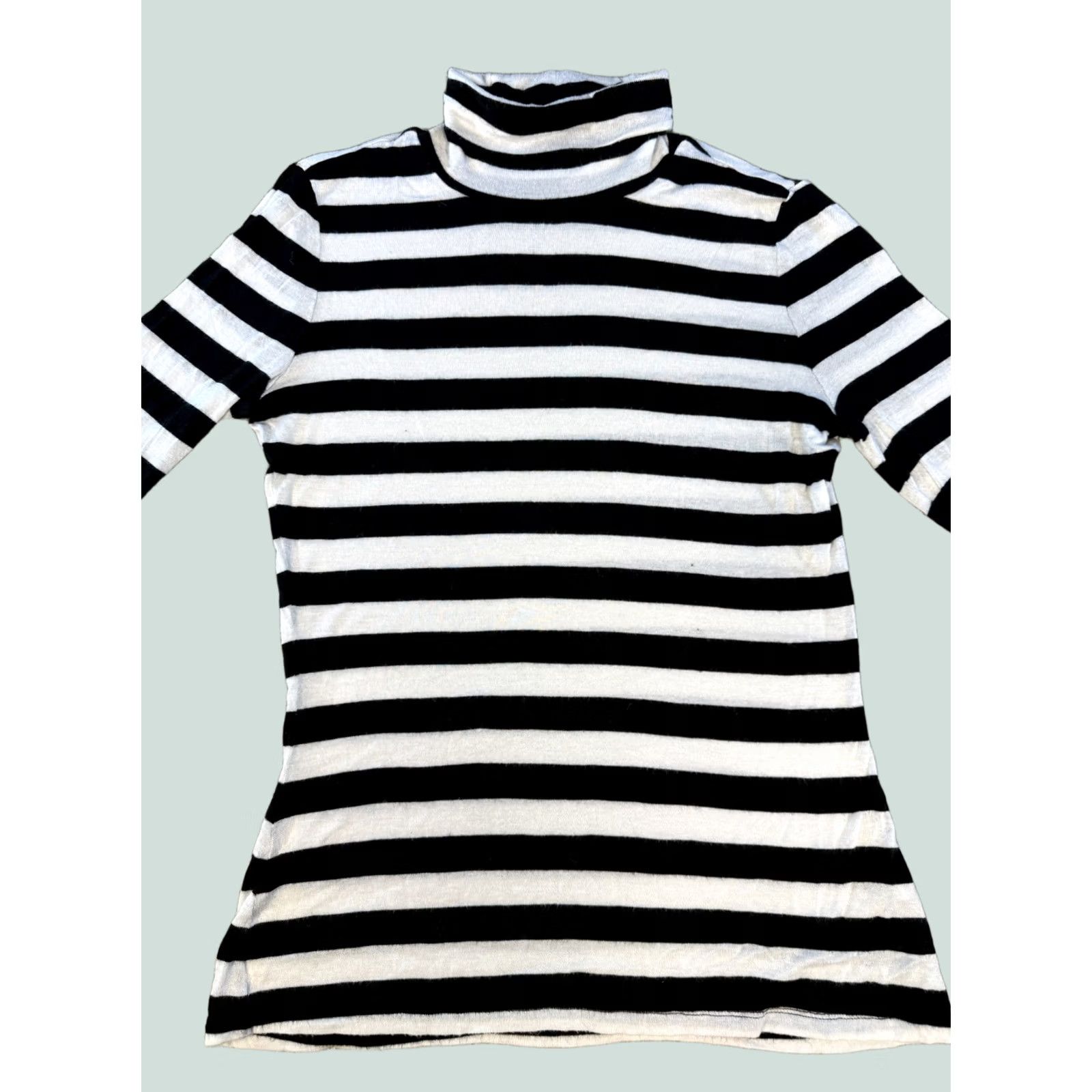 Vintage Jennifer Lopez Striped Turtleneck Knit Top Long Sleeve Women's Size Small E193 Size S / US 4 / IT 40 - 1 Thumbnail