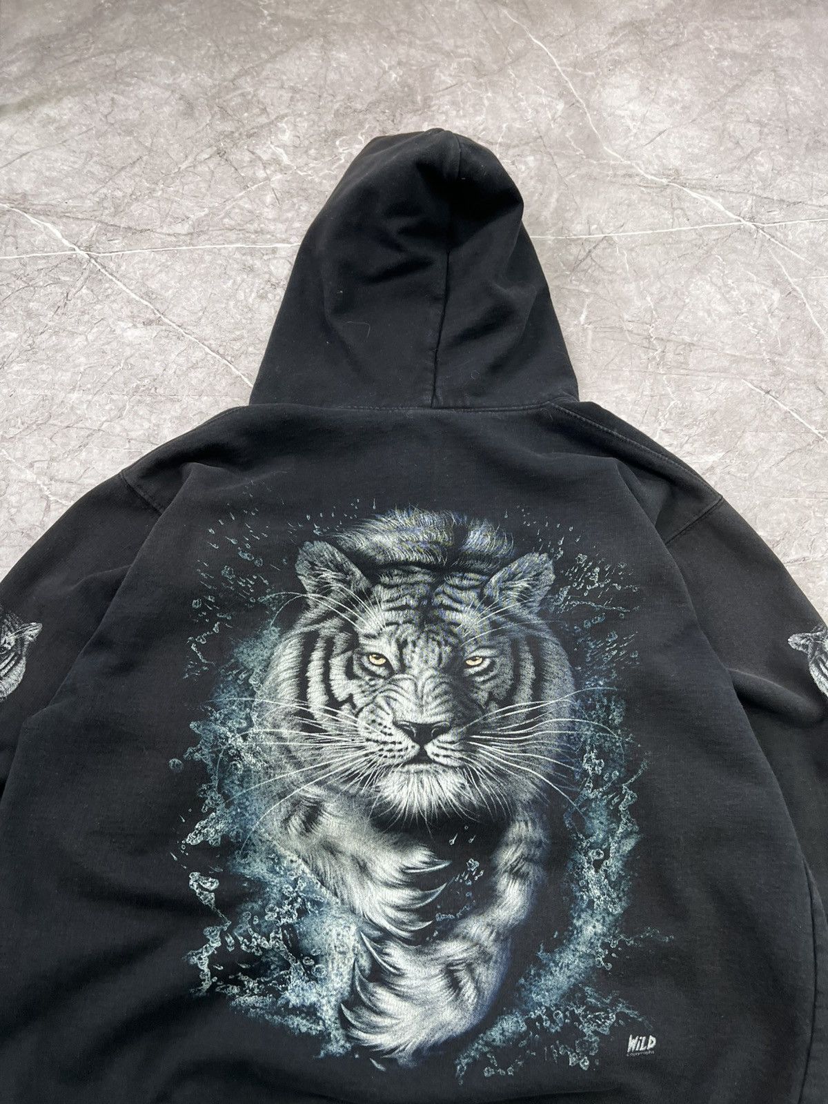 Harley Davidson × Japanese Brand Tiger Vintage Y2K Harley Davidson Sun faded Hoodie Flame Size US L / EU 52-54 / 3 - 10 Thumbnail