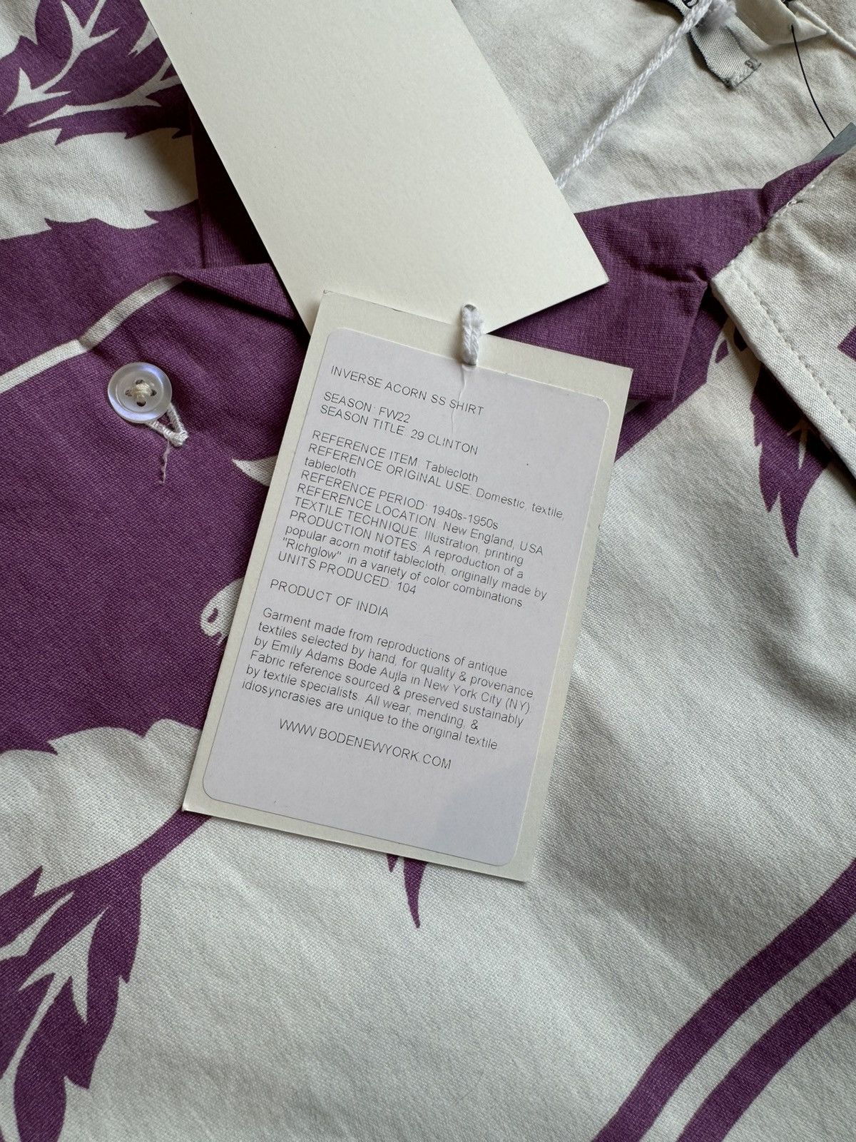 Bode Bode Inverse Acorn SS Button Up Shirt FW22 New - M/L Size US L / EU 52-54 / 3 - 5 Thumbnail