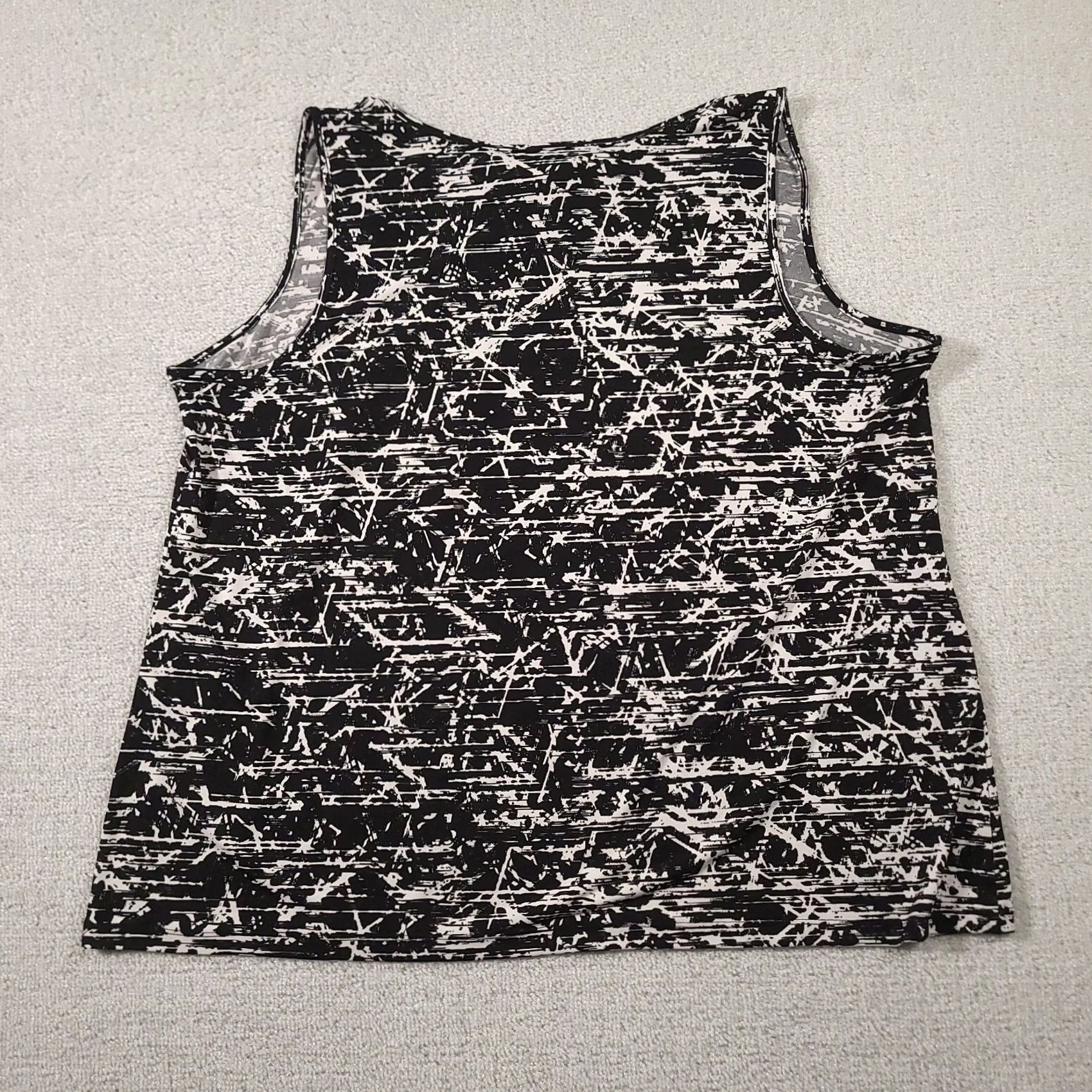 Vintage Catherines Womens Tank Top Blouse Black White Sleeveless Scoop Neck Size 2X Plus Size XXL / US 16-18 / IT 52-54 - 7 Thumbnail