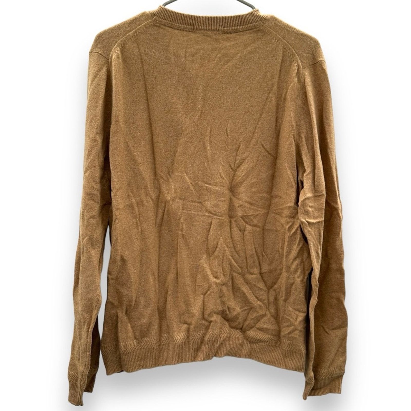 Nordstrom John W. Nordstrom Cashmere Tan Long Sleeve V Neck Sweater L Size US L / EU 52-54 / 3 - 4 Thumbnail