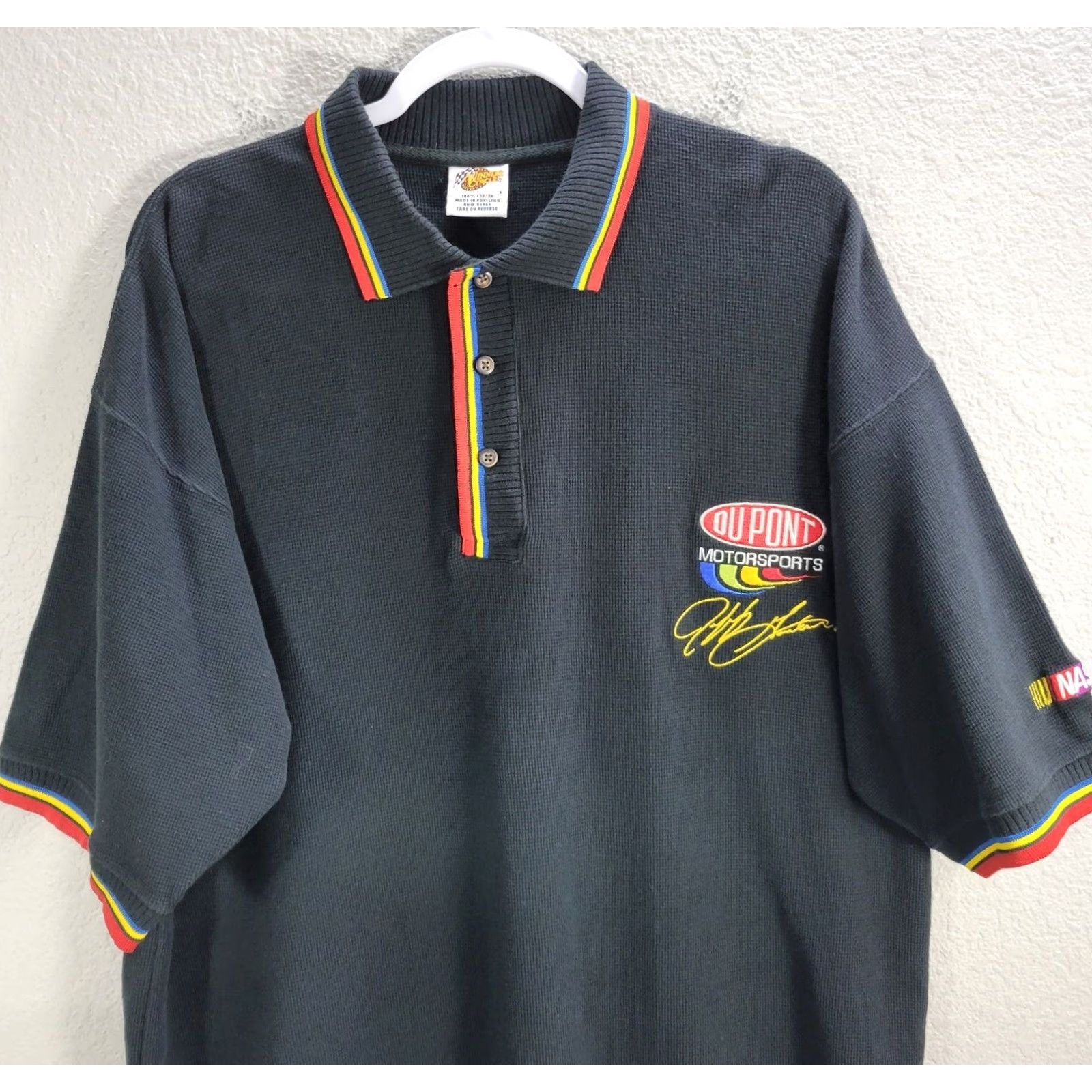 NASCAR Men's Winners Circle Du Pont Motorsports NASCAR Black Polo Shirt Sz L Size US L / EU 52-54 / 3 - 5 Thumbnail