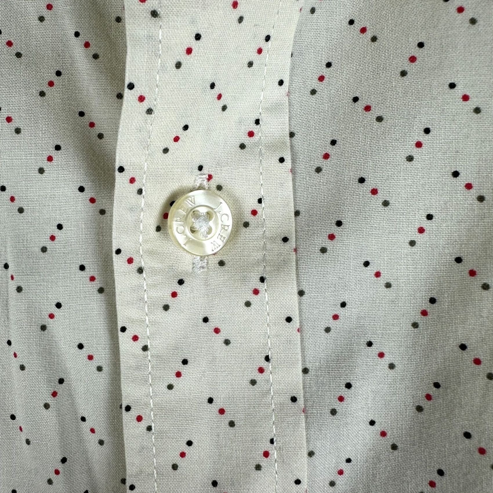 J.Crew J.CREW Shirt Men M Button-Down Cream Cotton Dotted Pocket Long Sleeve Button Up Adult Regular Size M Ivory Geometric Classic Modern Size US M / EU 48-50 / 2 - 7 Thumbnail
