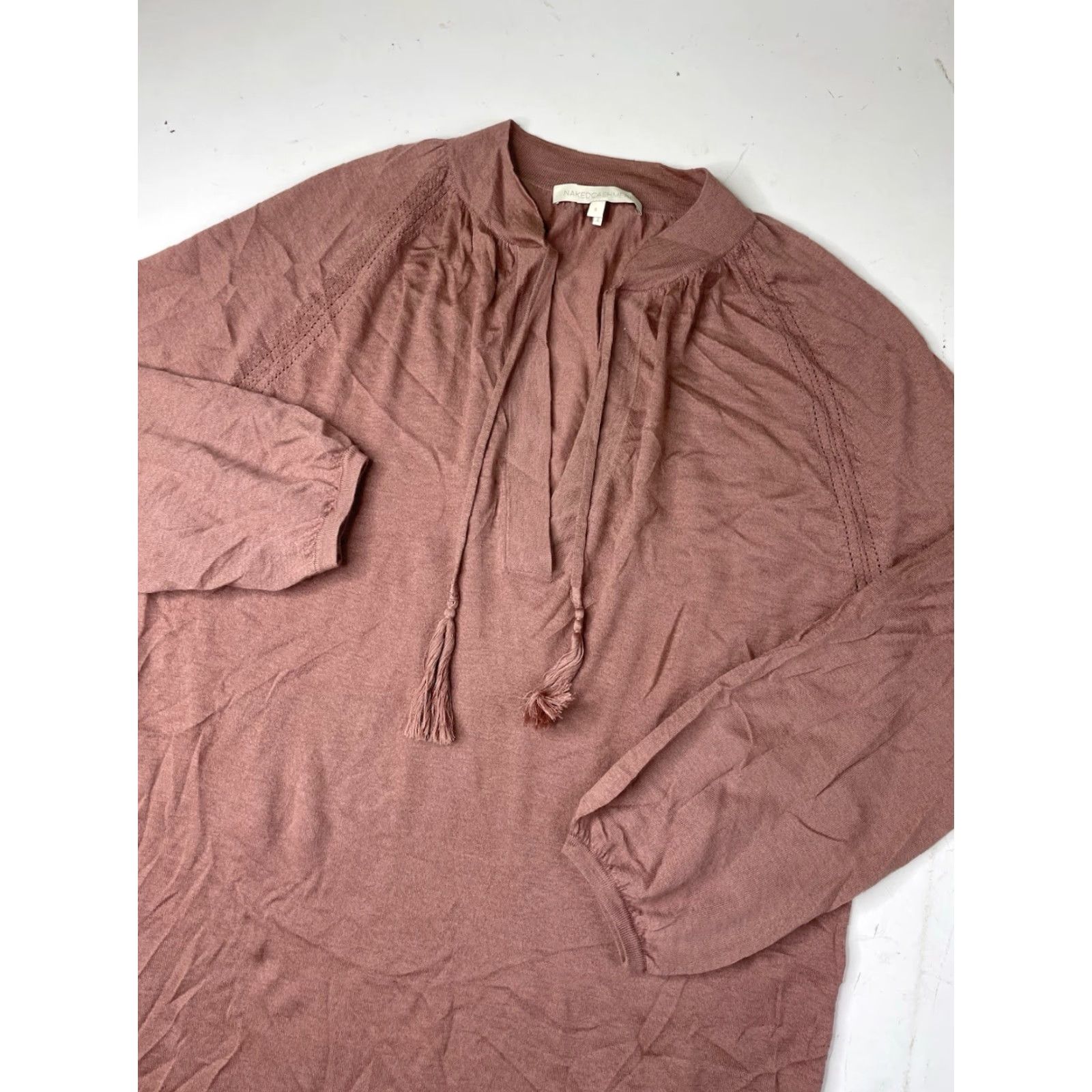 Vintage Naked Cashmere Women’s Sweater Dress Pink Midi Open V-Neck Long Sleeve S Size Small Womens Midi Pink Sweater Dress V-Neck Open Cassmere? Size S / US 4 / IT 40 - 2 Thumbnail