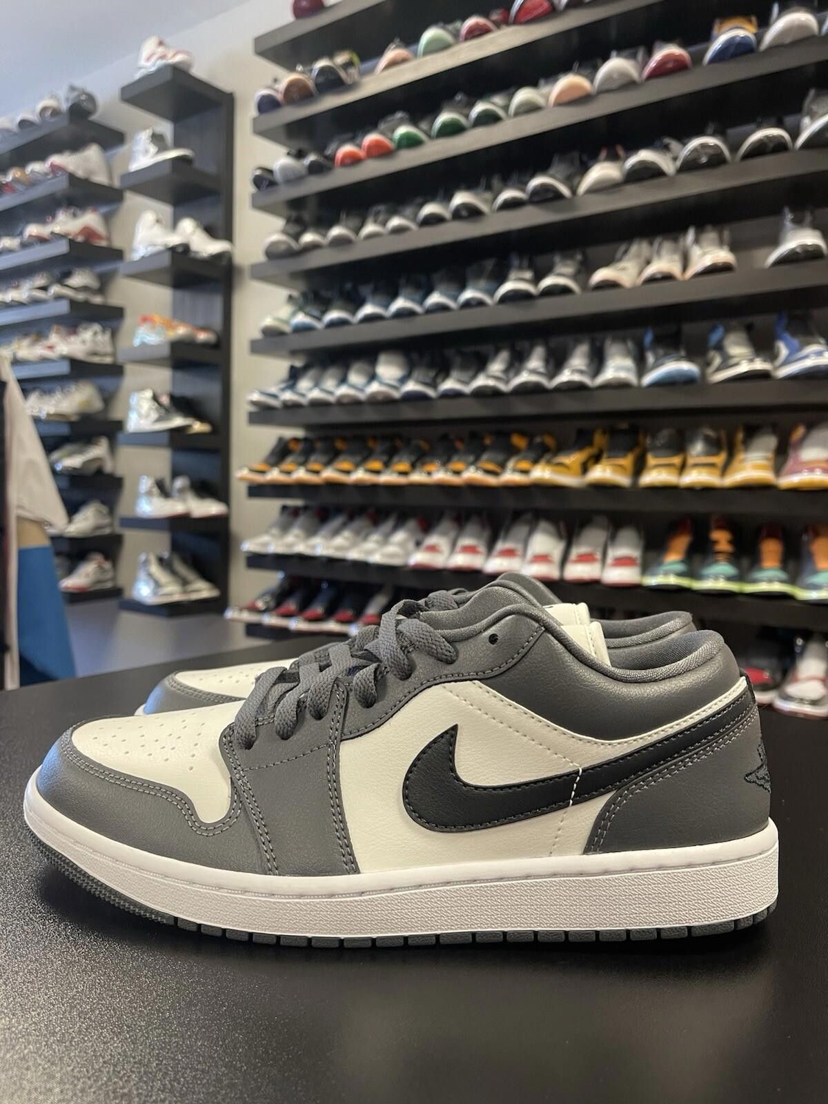 Size 11 - Nike Air Jordan 1 Low Shoes 'Dark Gray' Sail White