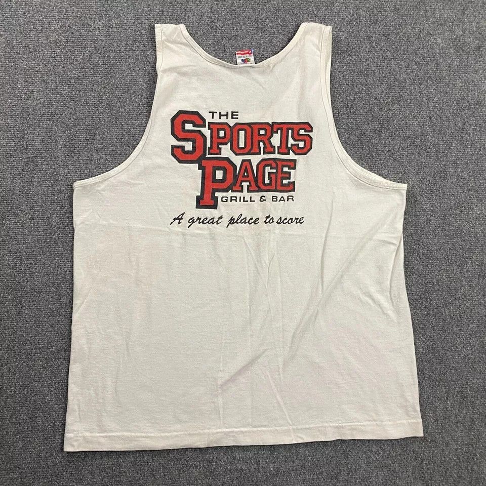 Fruit Of The Loom Fruit of The Loom Tank Top Mens XL Sports Page Grill & Bar Size US XL / EU 56 / 4 - 2 Thumbnail