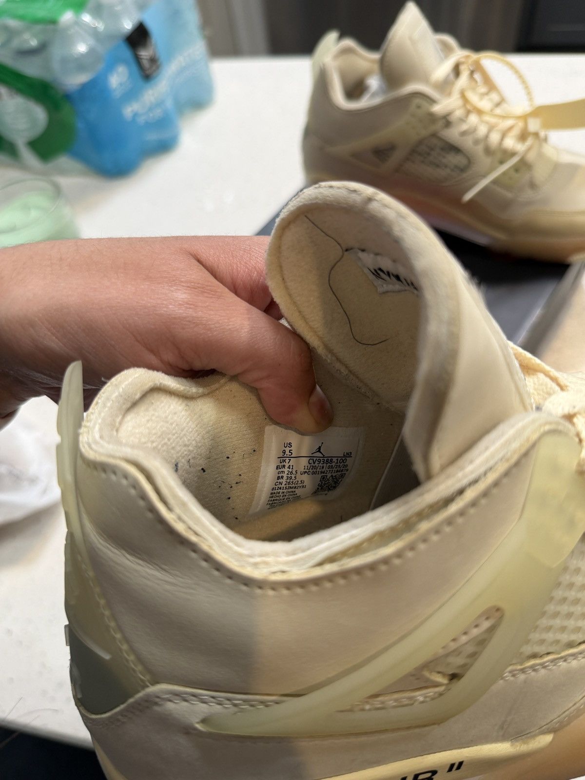 Nike × Off-White NIKE X OFF-WHITE JORDAN 4 “SAIL” Size US 9.5 / IT 39.5 - 11 Thumbnail