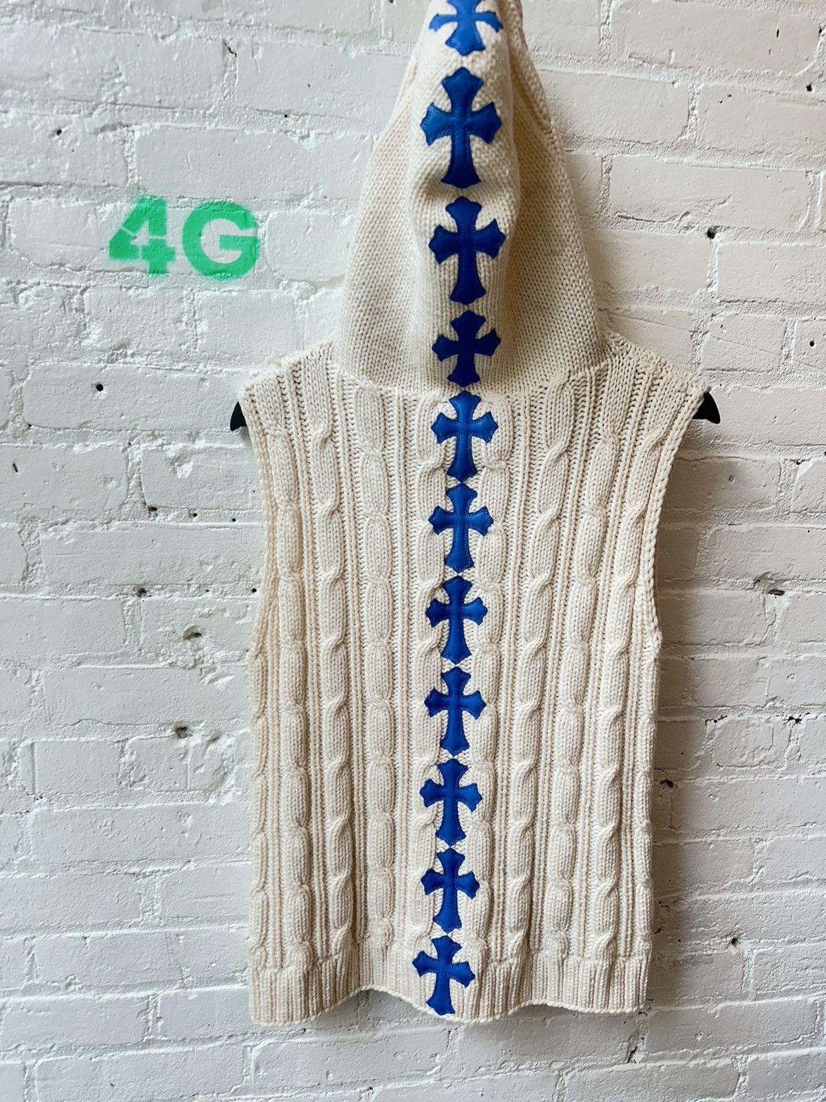 Chrome Hearts CHROME HEARTS 1:1 CROSS SPINE HOODIE WHITE CASHMERE VEST Size US M / EU 48-50 / 2 - 1 Thumbnail