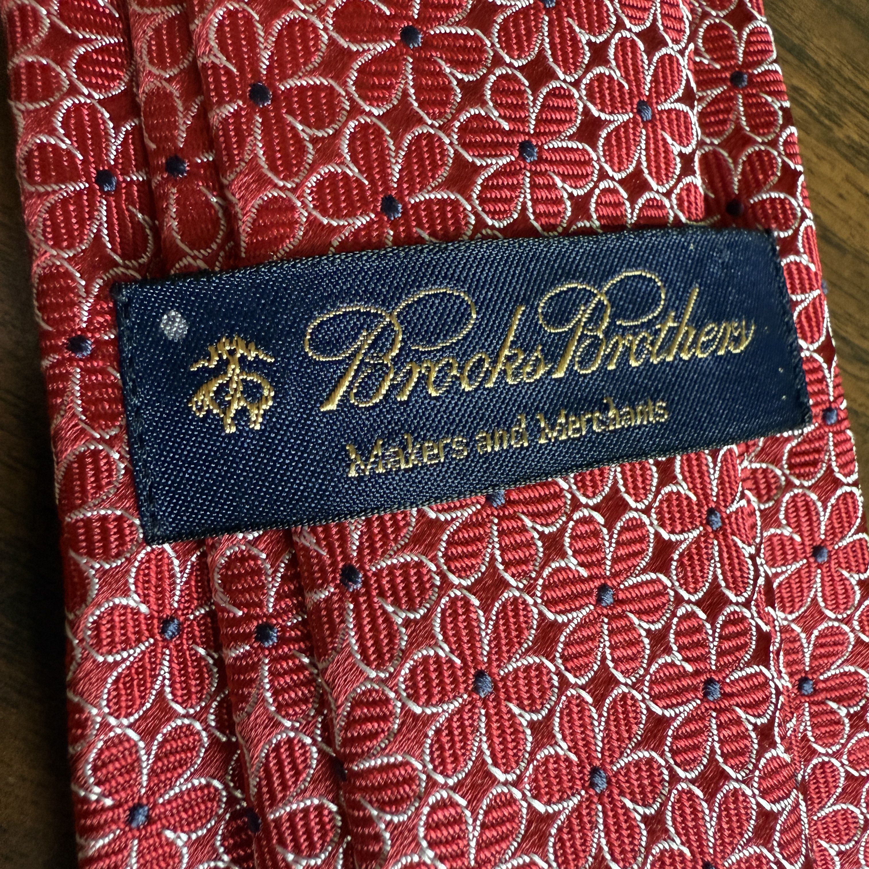 Brooks Brothers Brooks Brothers Floral Silk Tie Red 3.25" Made in USA Size ONE SIZE - 3 Thumbnail