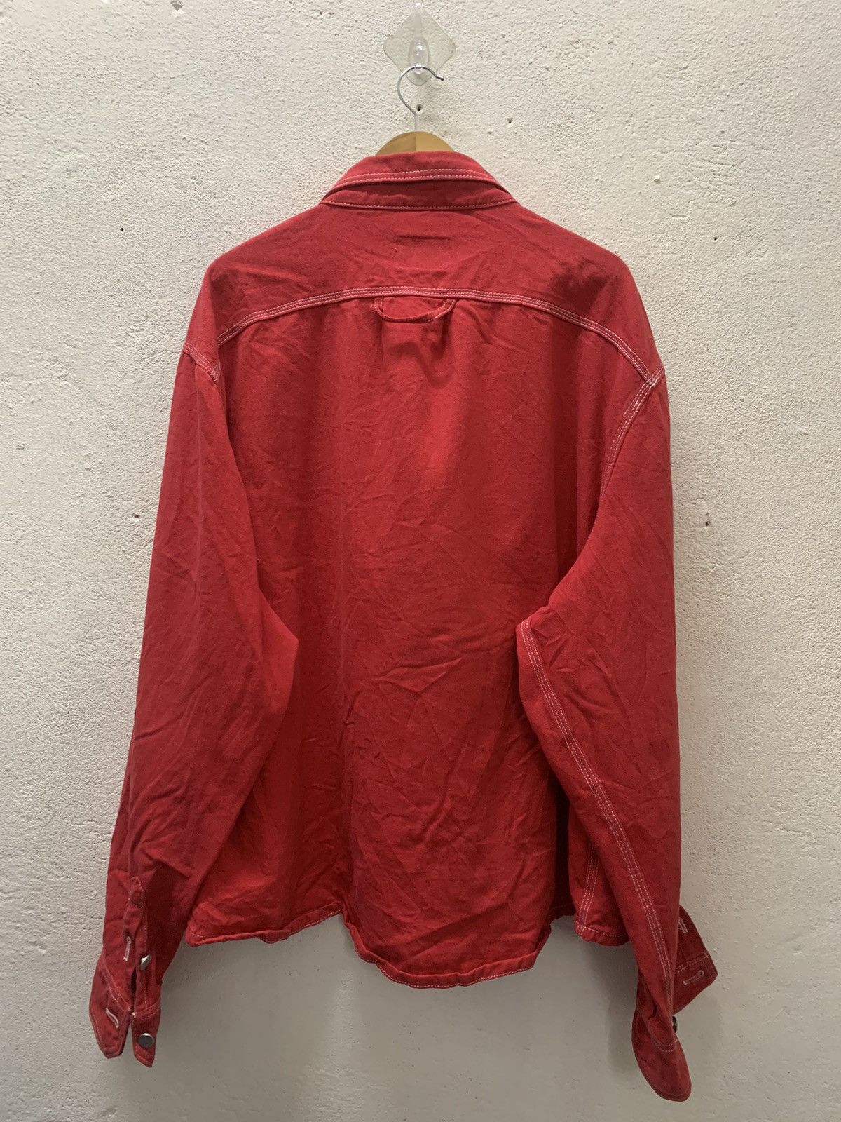 Japanese Brand Women Casual Denim Jacket Frayed Buttom up Long Sleeve Size 4XL / US 24-26 - 4 Thumbnail