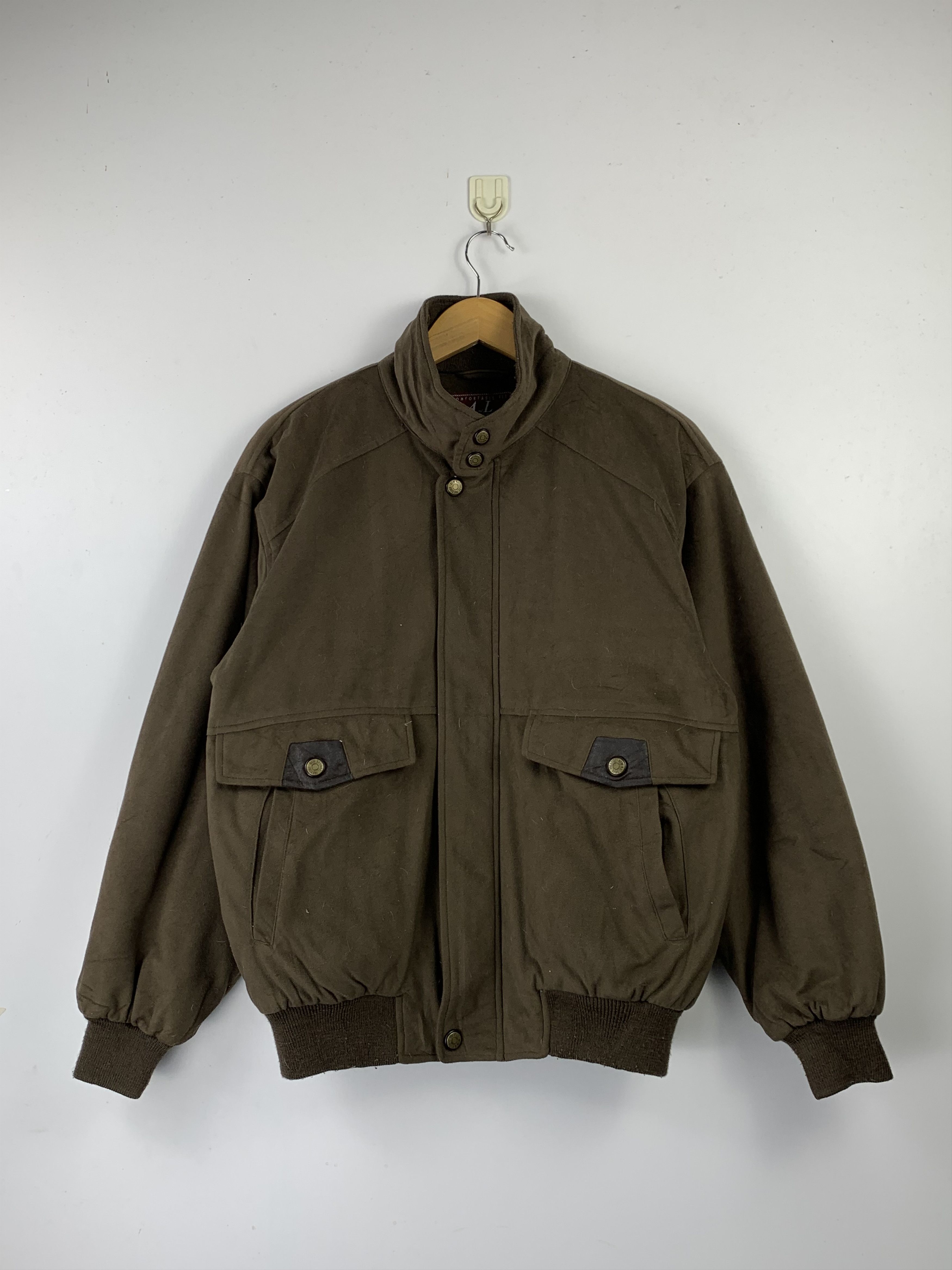 Japanese Brand Vintage 80s Japanese Brand wool Bomber Jackets J1501 Size US L / EU 52-54 / 3 - 1 Thumbnail
