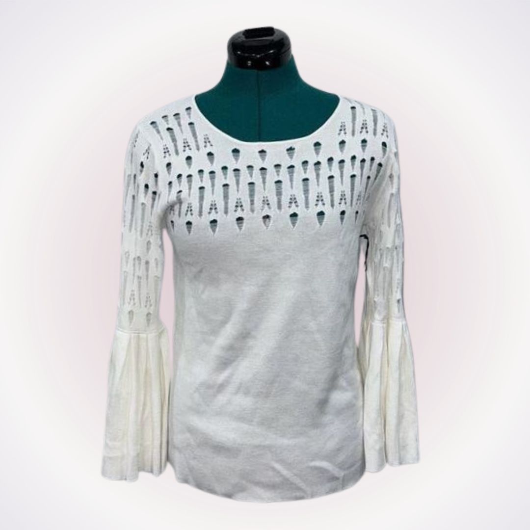 Bailey 44 Bailey 44 white open knit bell sleeve sweater | Sz L, NWT Size L / US 10 / IT 46 - 1 Thumbnail