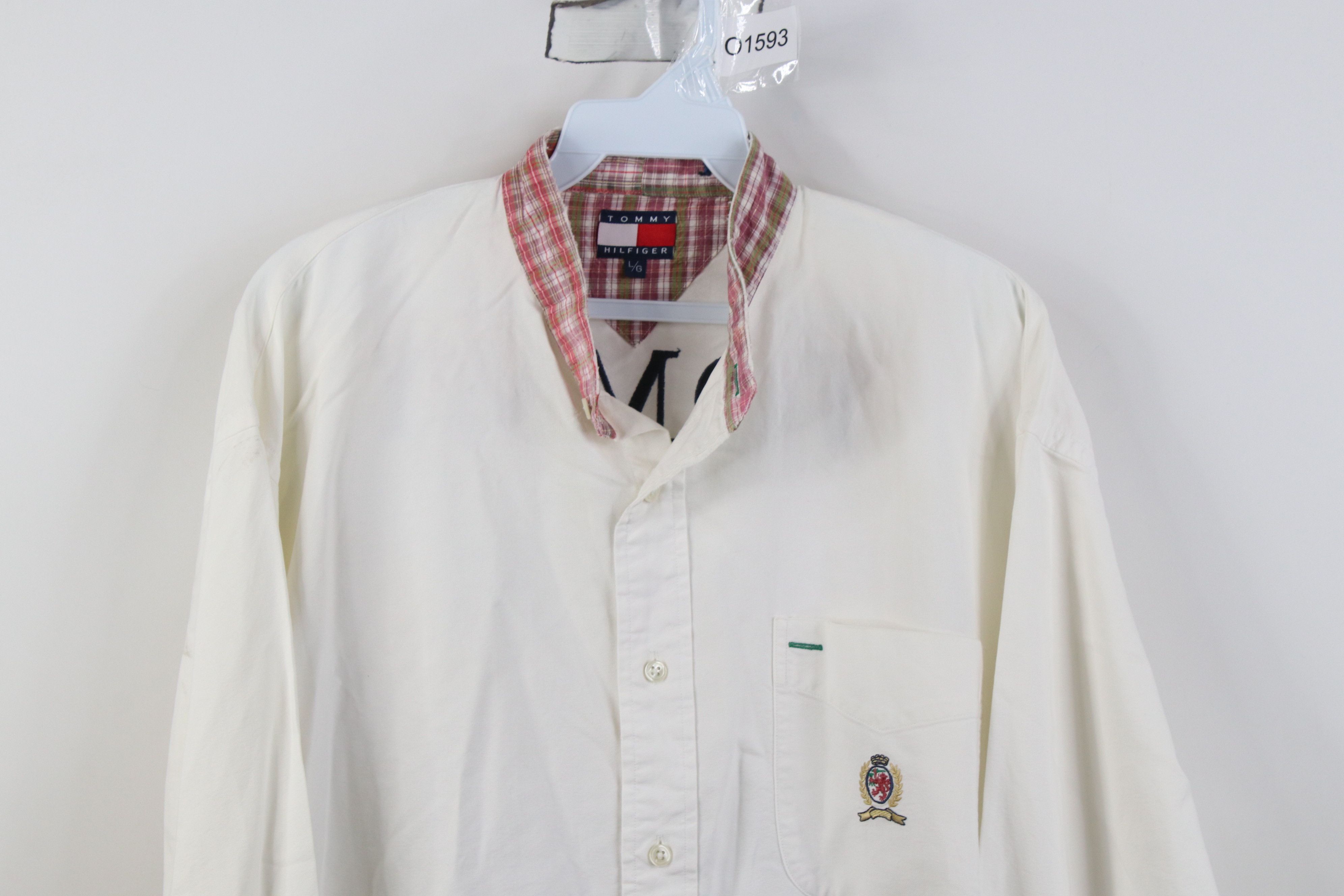 Tommy Hilfiger Vintage 90s Tommy Hilfiger Band Collar Button Shirt Size US L / EU 52-54 / 3 - 3 Thumbnail