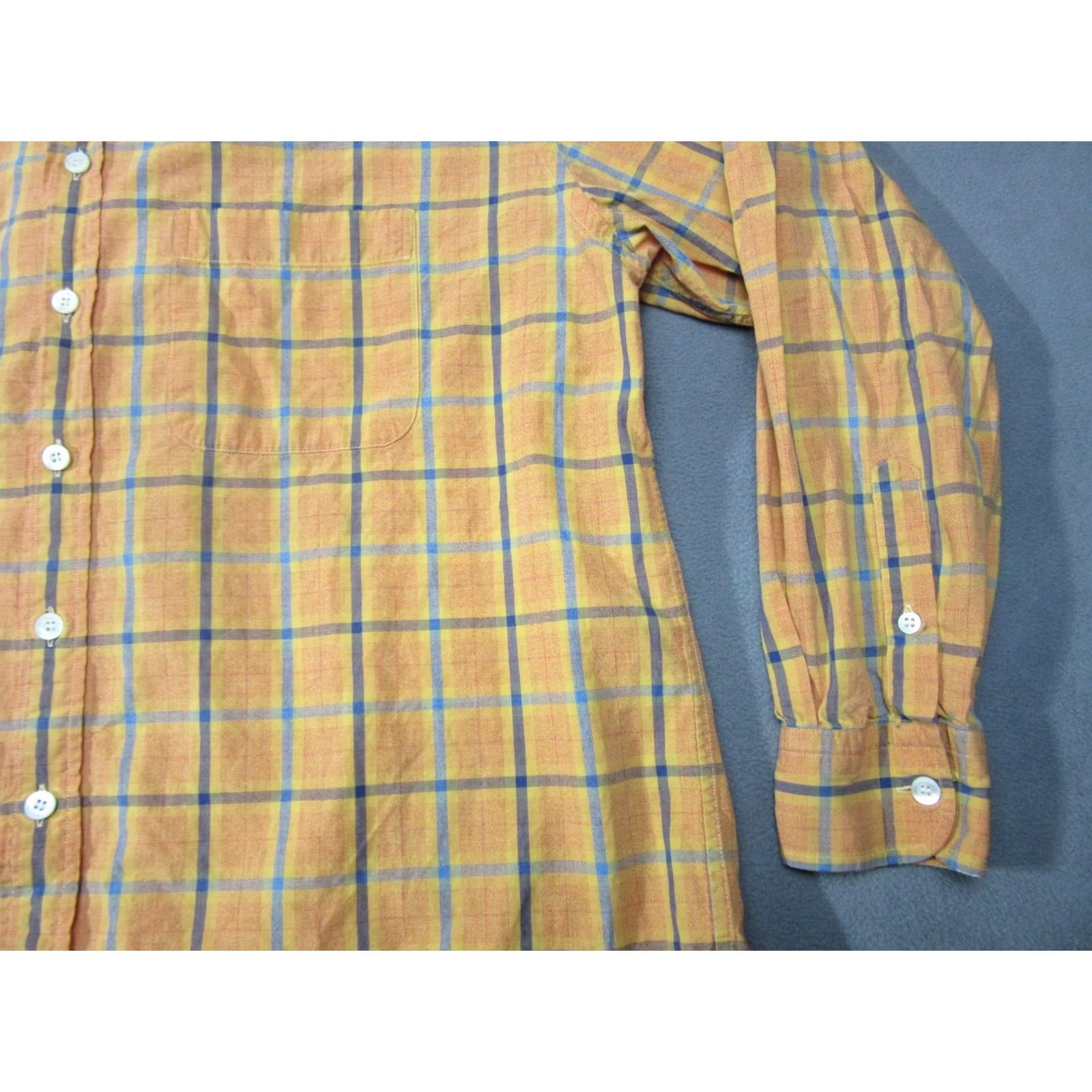 Ermenegildo Zegna Ermenegildo Zegna Shirt Long Sleeve Collared Button-Up Mens Large Orange Plaid Size US L / EU 52-54 / 3 - 3 Thumbnail