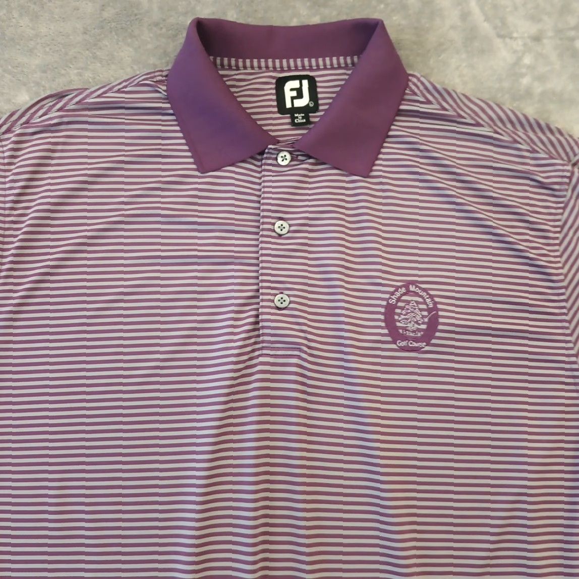Footjoy FootJoy Polo Shirt Mens Large Purple Striped Short Sleeve Hat? Size US L / EU 52-54 / 3 - 2 Thumbnail