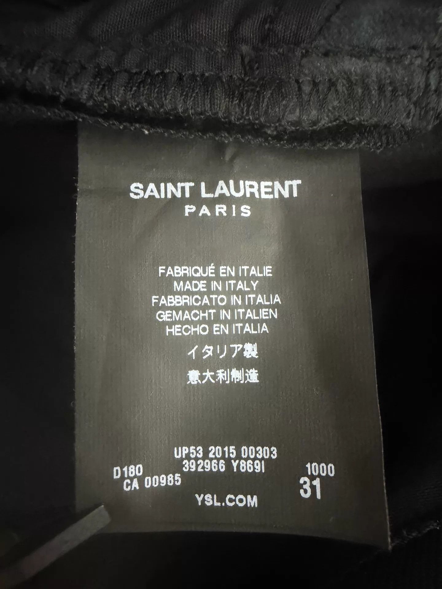 Saint Laurent Paris SLP 15FW 5-Zip Leather Trim Black Skinny Jeans 31 Size US 31 - 6 Thumbnail