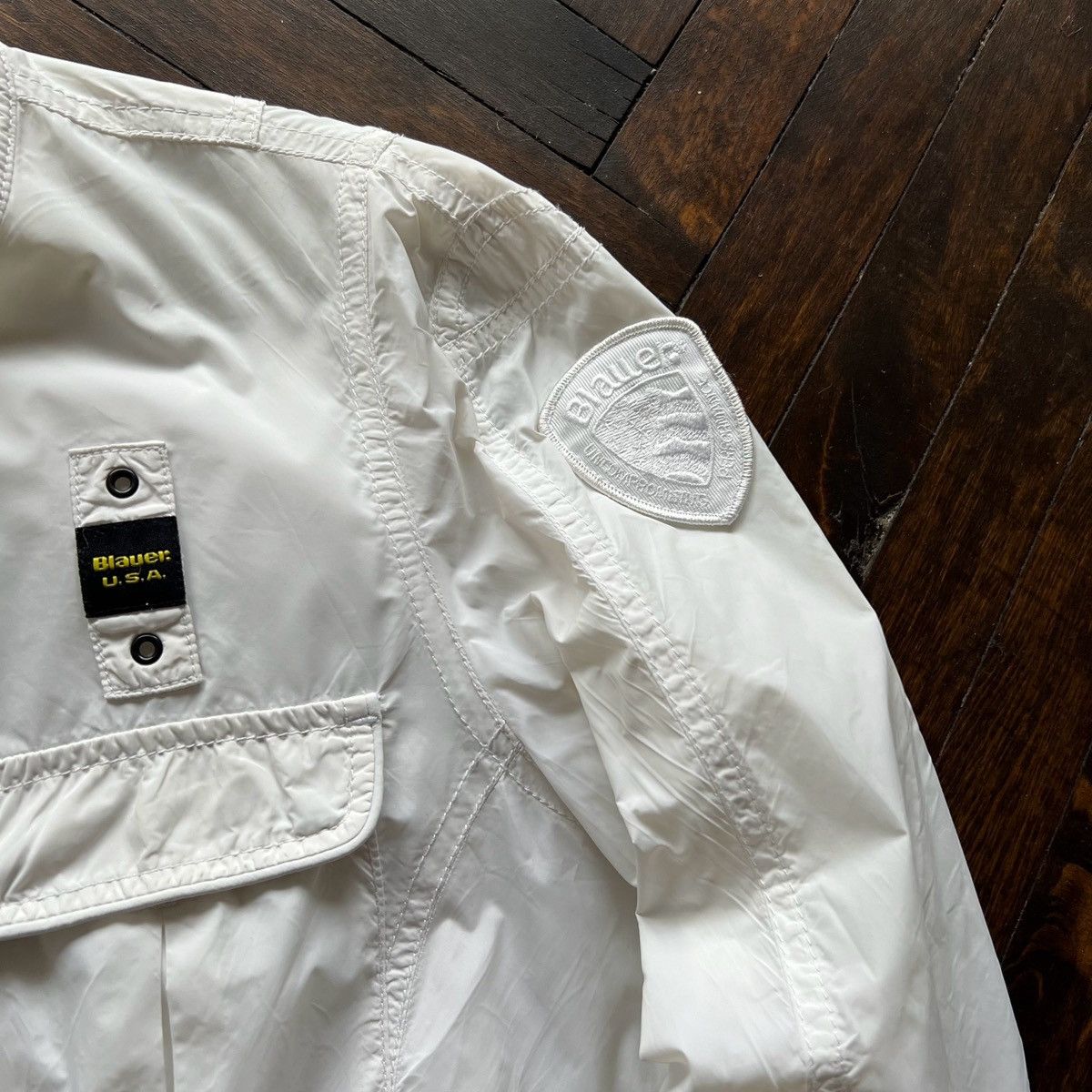 Designer × Other Blauer USA Womens Nylon White Full Zip Lightweight Jacket Size L / US 10 / IT 46 - 4 Thumbnail