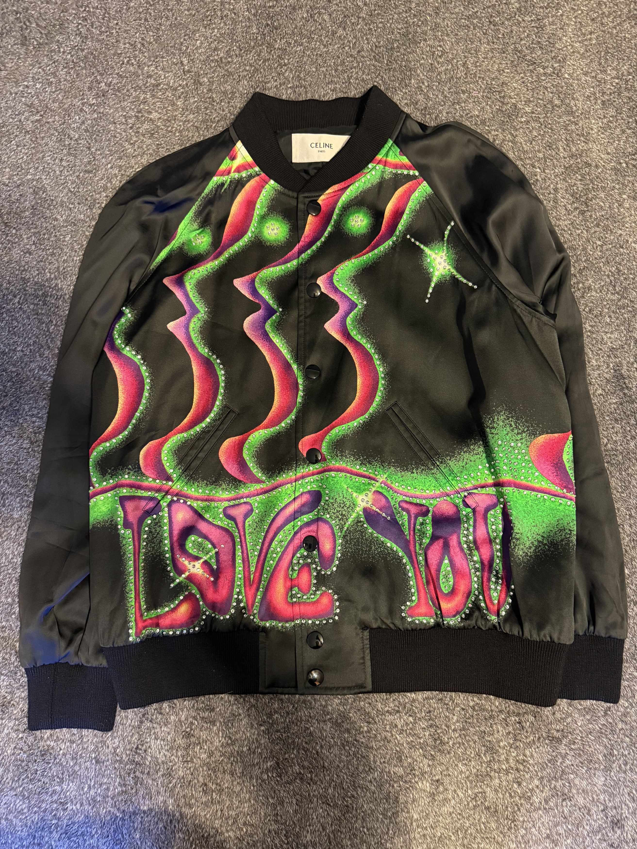 Celine Celine Nylon Teddy College Jacket | Grailed