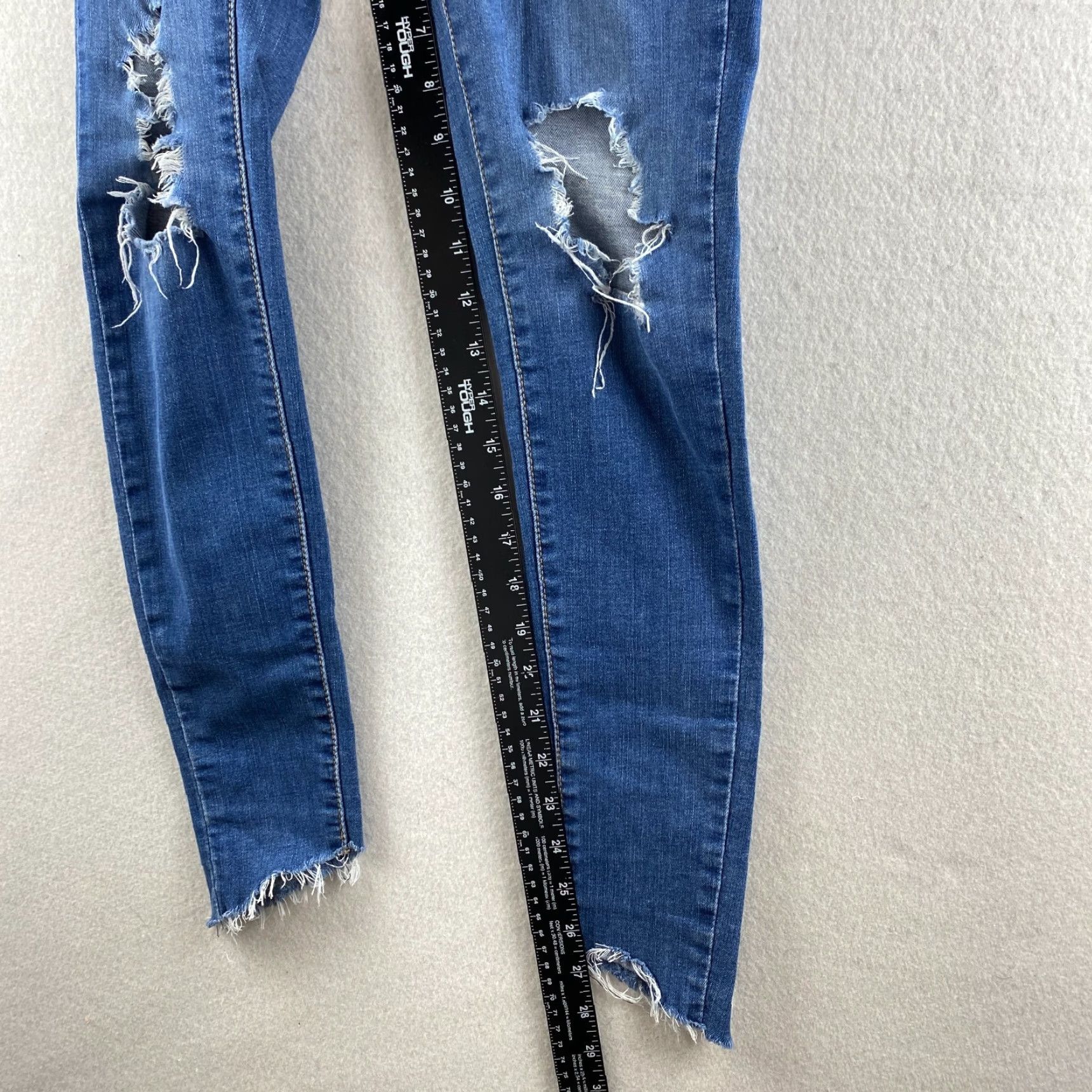 Levi's Levi's Mile High Super Skinny Jeans Womens 25 Blue Denim Distressed 5-Pocket Rise High Slim Fit Jeans Womens Boys Girls Size 42" / US 20 - 5 Thumbnail