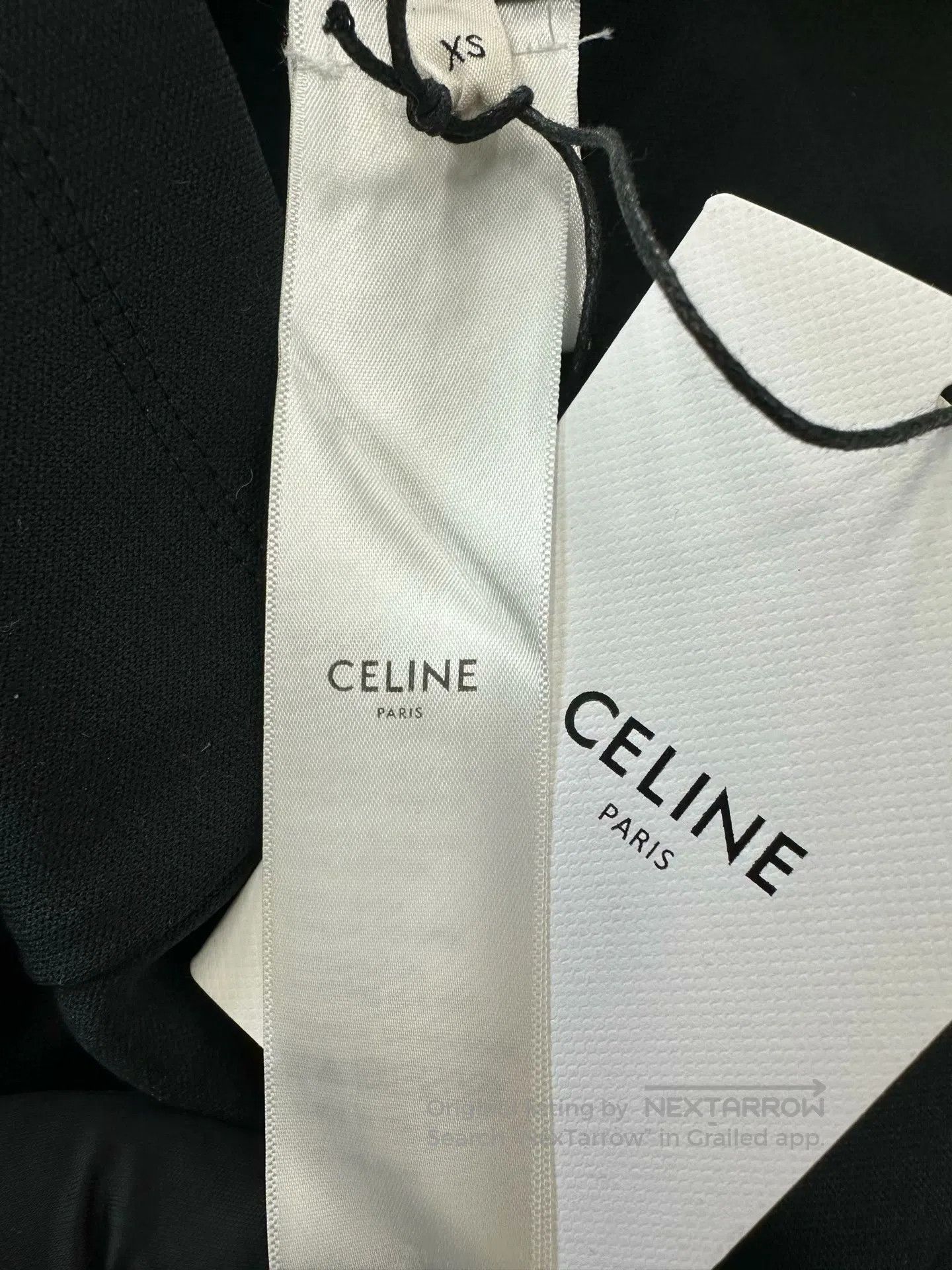 Celine CELINE Black Embroidered Stripe Logo Zip-up Dress| Size XS / US 0-2 / IT 36-38 - 4 Thumbnail