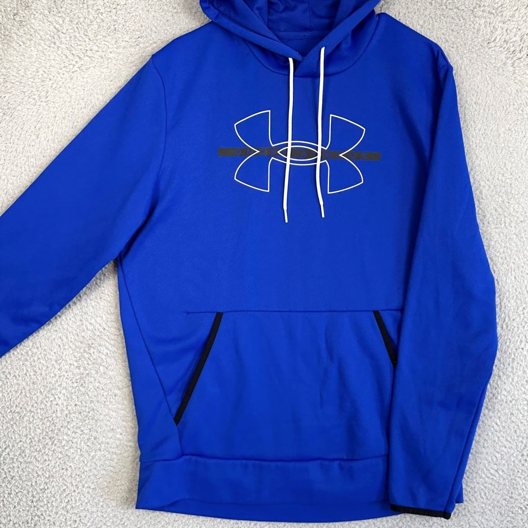 Under Armour Under Armour Hoodie Mens Large Blue Pullover Drawstring Logo Pocket Athletic Sweatshirt Size US L / EU 52-54 / 3 - 2 Thumbnail