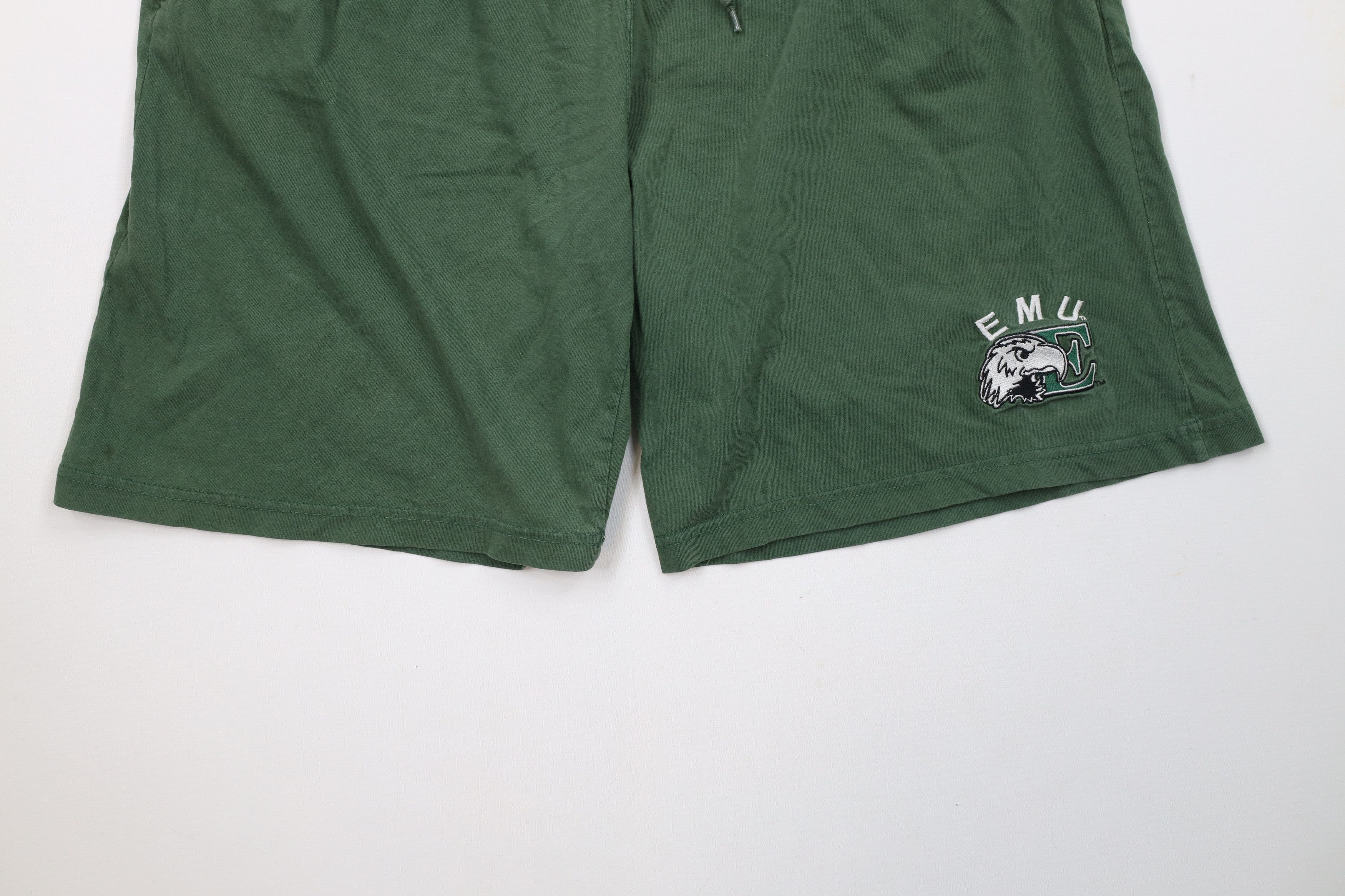 Vintage Vintage 90s Faded Eastern Michigan University Shorts Green Size US 34 / EU 50 - 4 Thumbnail
