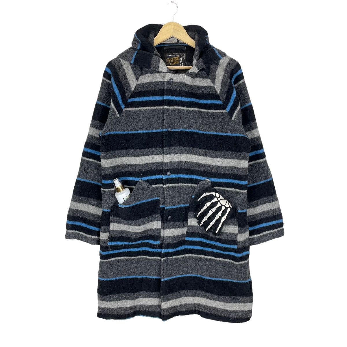 🔥HYSTERIC GLAMOUR HOODIE STRIPES LONG JACKET