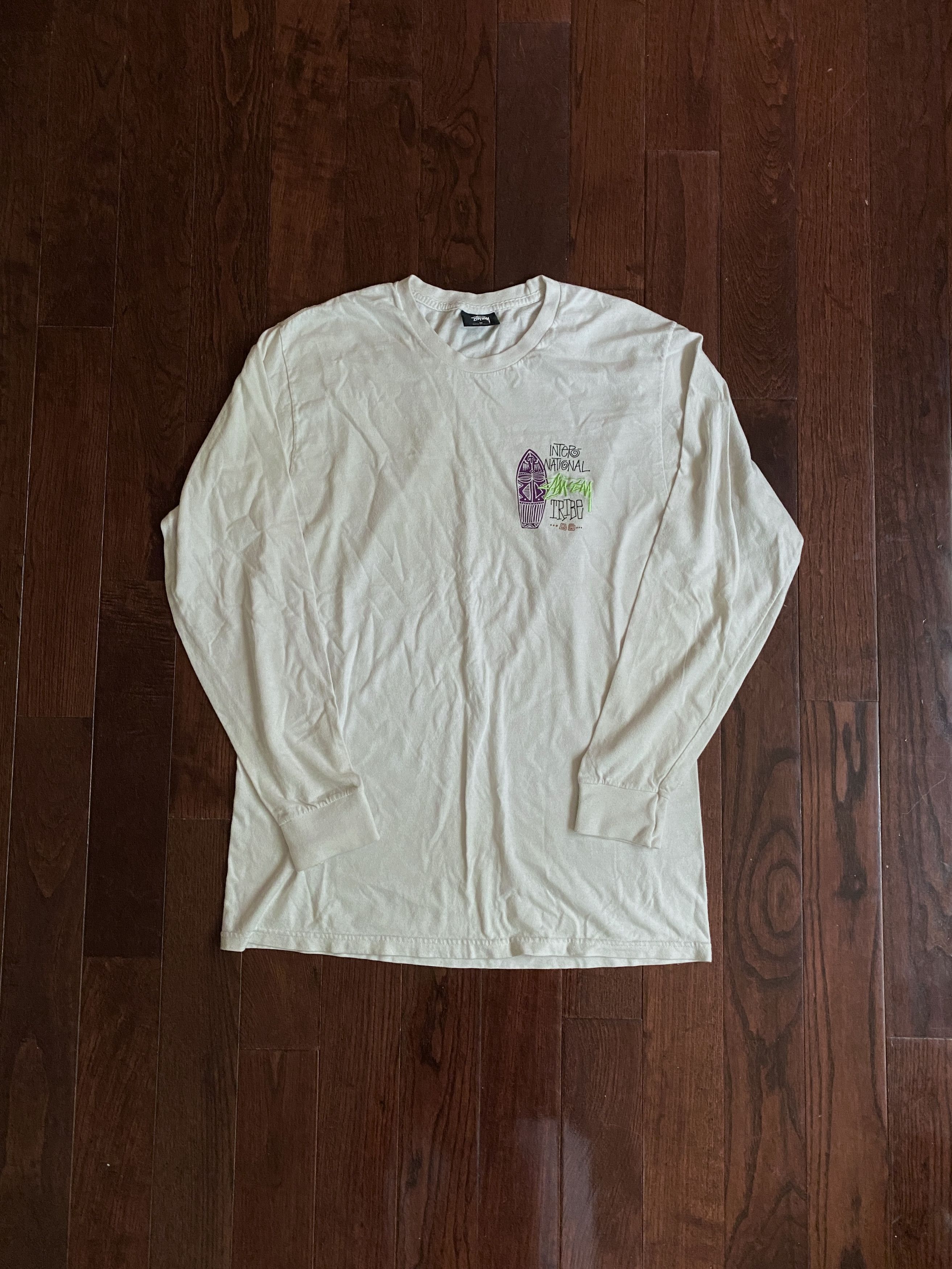 Stussy International Tribe Embroidered Long Sleeve T-Shirt Size US M / EU 48-50 / 2 - 2 Thumbnail