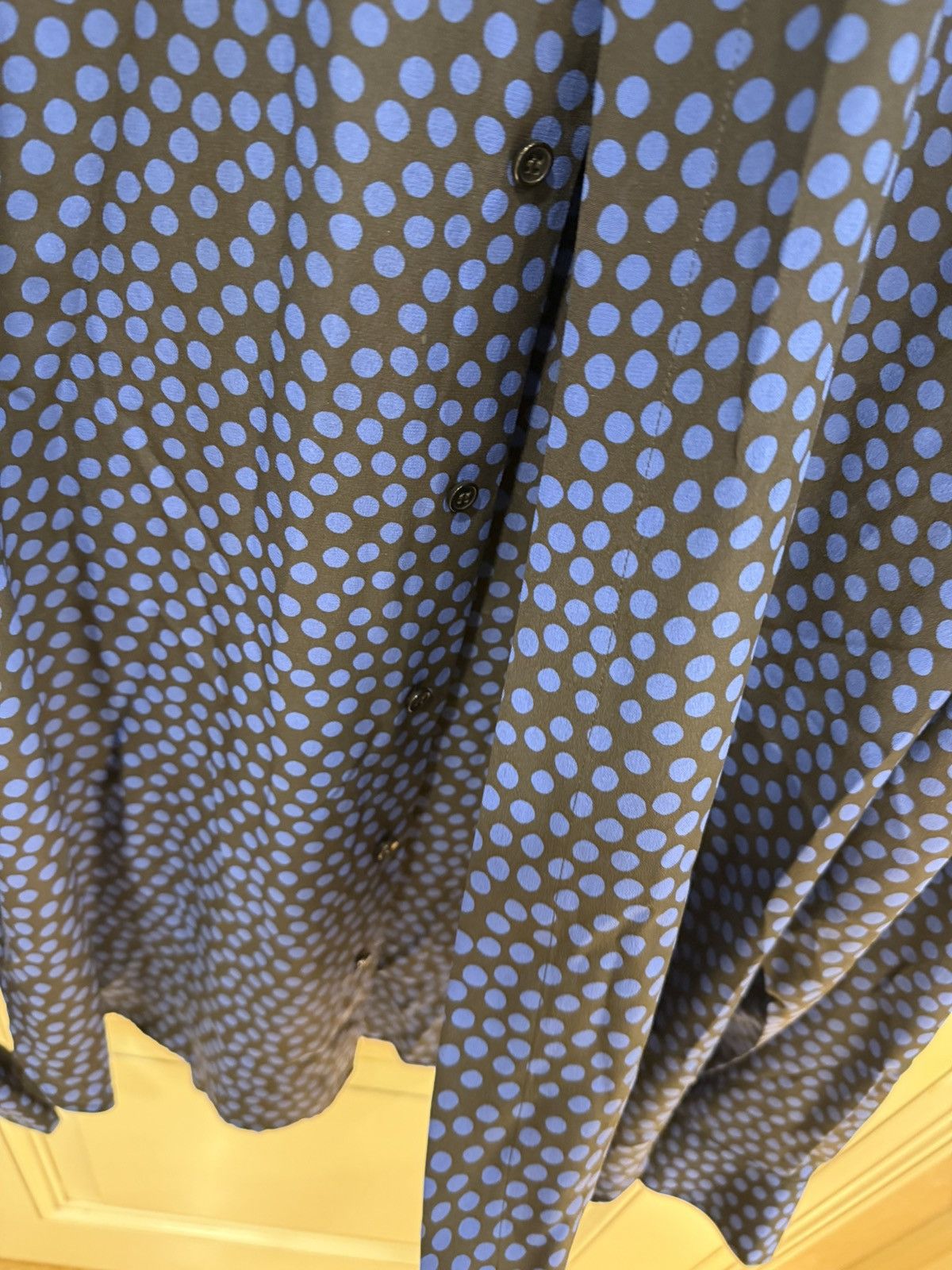 Saint Laurent Paris blue polka dots silk shirt collar size41 Size US M / EU 48-50 / 2 - 7 Thumbnail