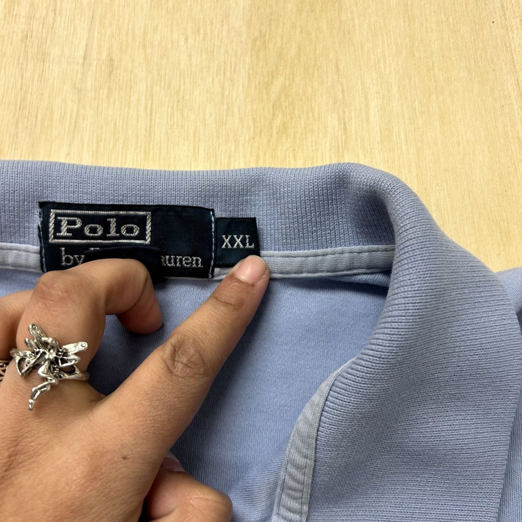Polo Ralph Lauren VINTAGE Polo Ralph Lauren Polo Shirt Mens 2XL Blue Solid Cotton Short Sleeve Casual Size US XXL / EU 58 / 5 - 6 Thumbnail