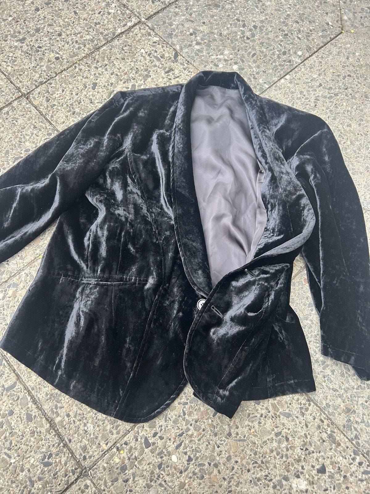 Yohji Yamamoto Rare Vintage Y’s Yohji Yamamoto Velvet Oversized Blazer Size 38S - 6 Thumbnail