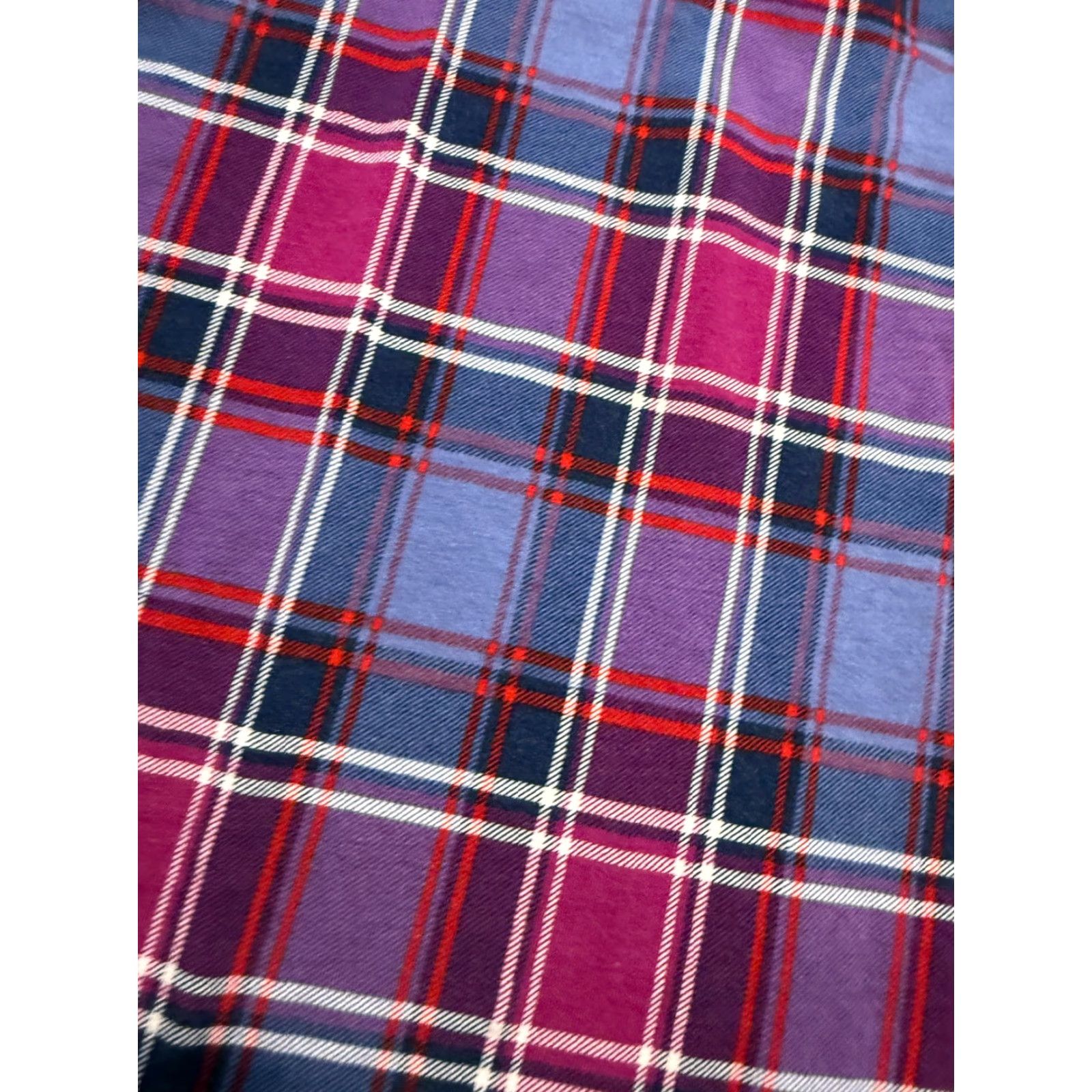 Lands' End Lands' End Shirt Womens Small Purple Plaid Red White Blue Turtle Neck Shaped Fit Size S / US 4 / IT 40 - 5 Thumbnail