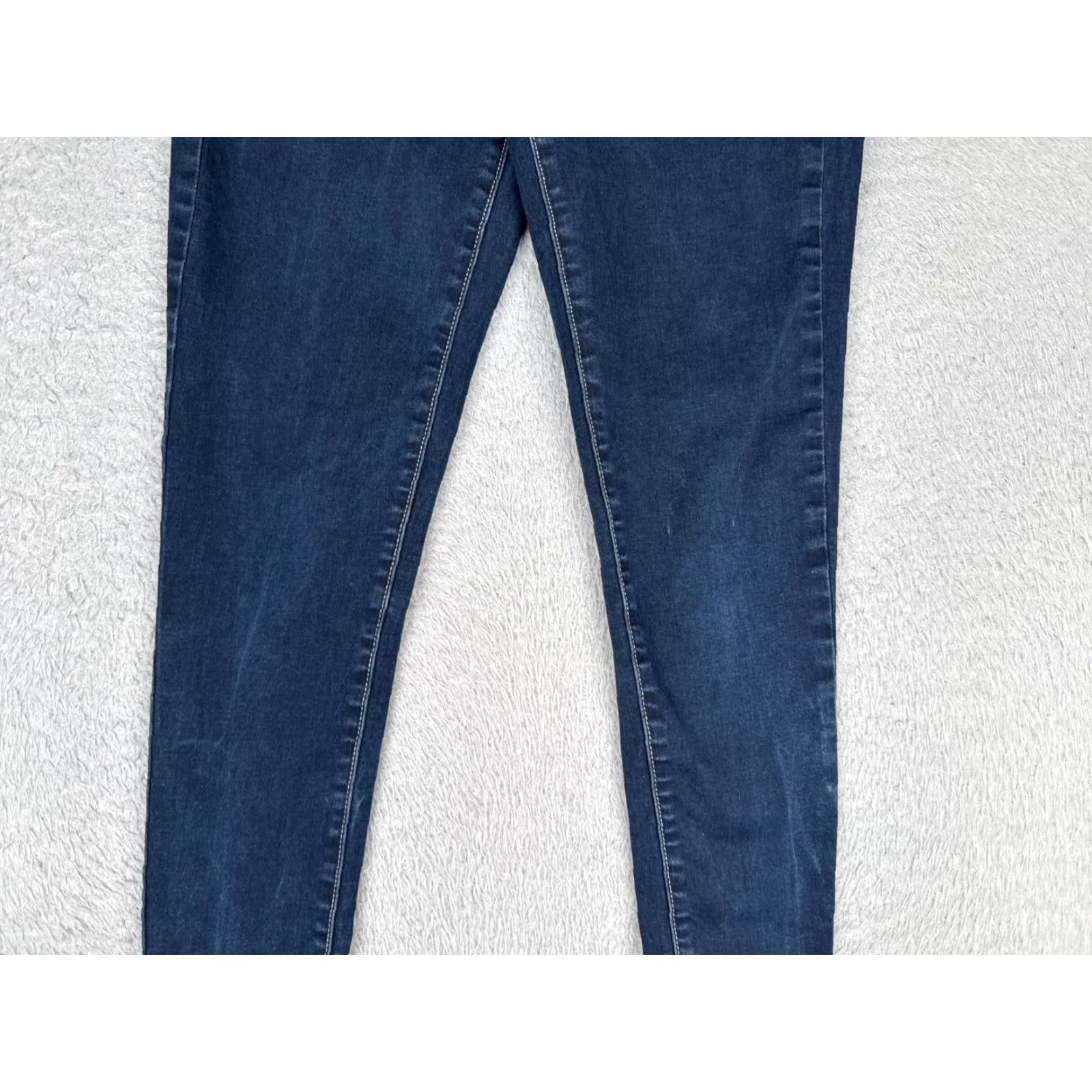 Vintage SO Jeans Juniors Jeans Blue Denim Jegging High Rise Cap Cotton Blend 23x28 Regular Size 3 Women Ladies 5-Pocket Solid Middle Wash Size 26" / US 2 / IT 38 - 3 Thumbnail