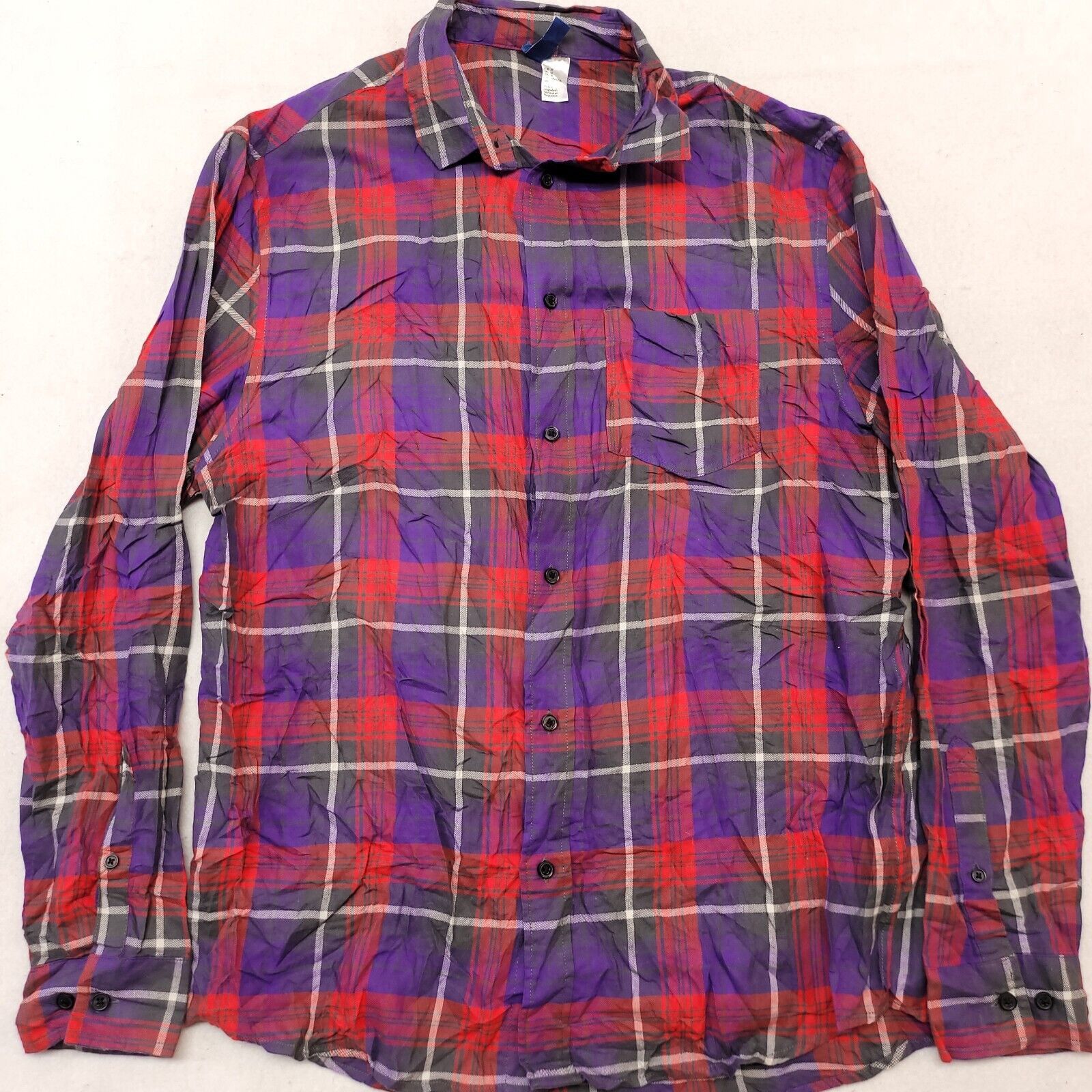 H&M H&M Divided Madras Flannel Button Up Shirt Mens Size M Red Size US M / EU 48-50 / 2 - 2 Thumbnail