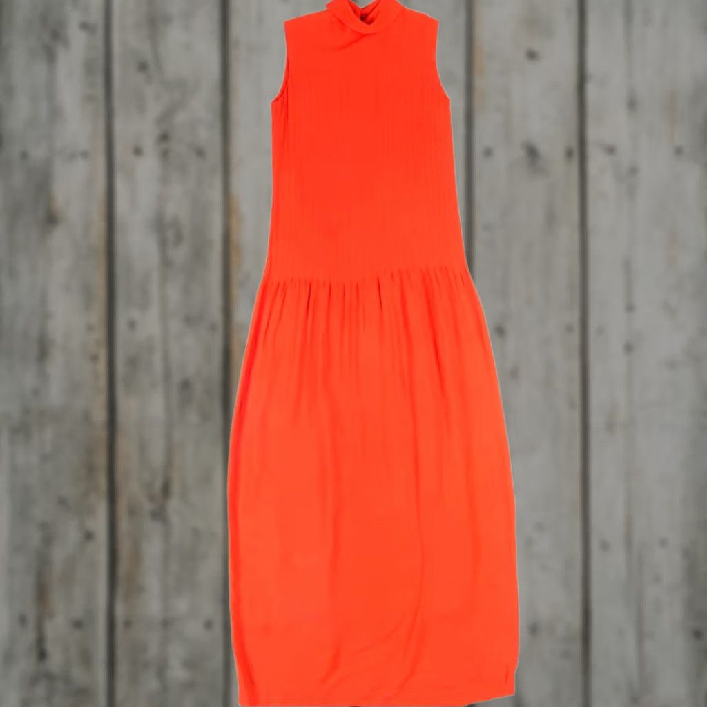 Vintage VINTAGE Red Ribbed Drop Waist Dress Sleeveless Mock Neck Medium Dress Women Size M / US 6-8 / IT 42-44 - 1 Thumbnail