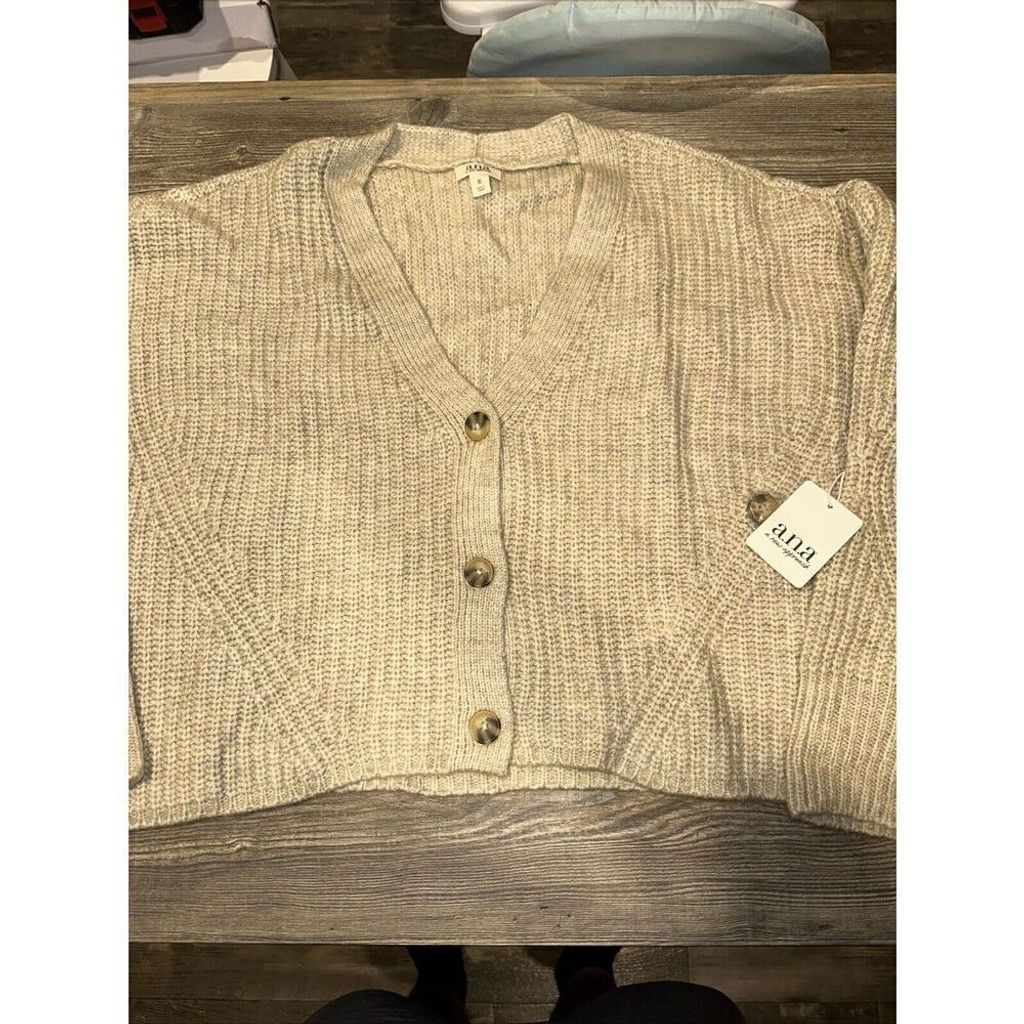 JCPenney A.N.A. Womens Oatmeal Knit V-Neck Sweater. Size XL. NWT. 9 Size XL / US 12-14 / IT 48-50 - 1 Thumbnail