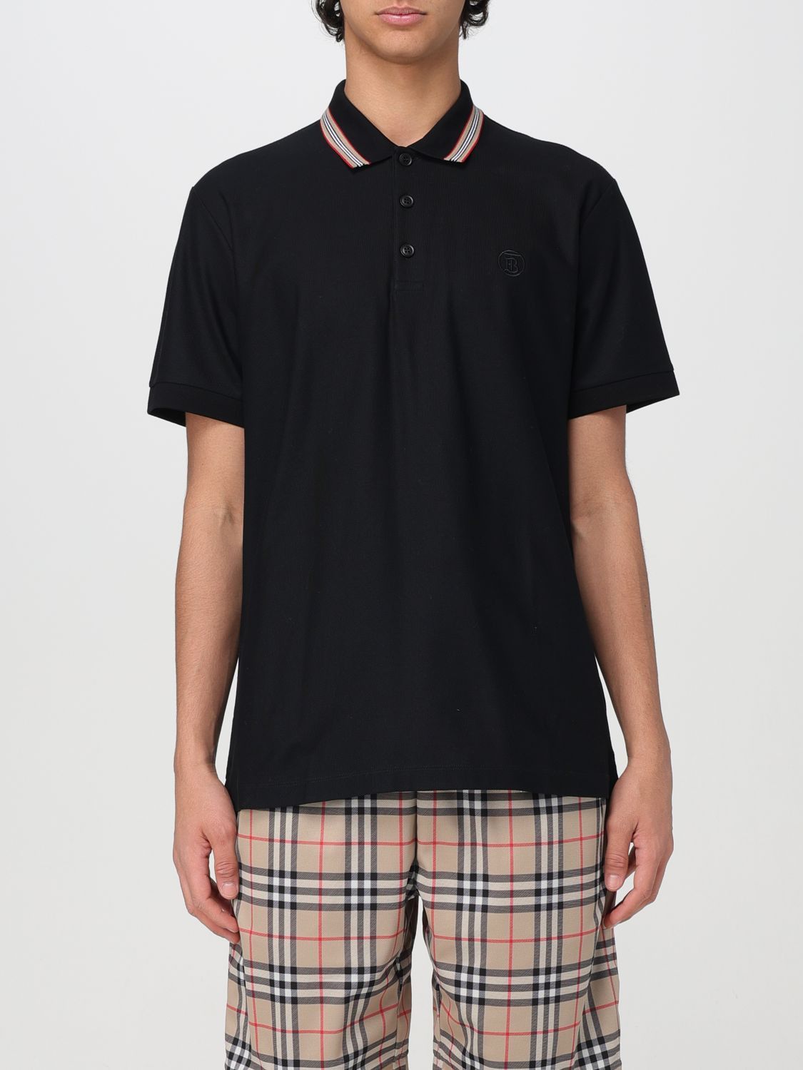 image of Burberry Polo Shirt Men Black (Size 2XL)