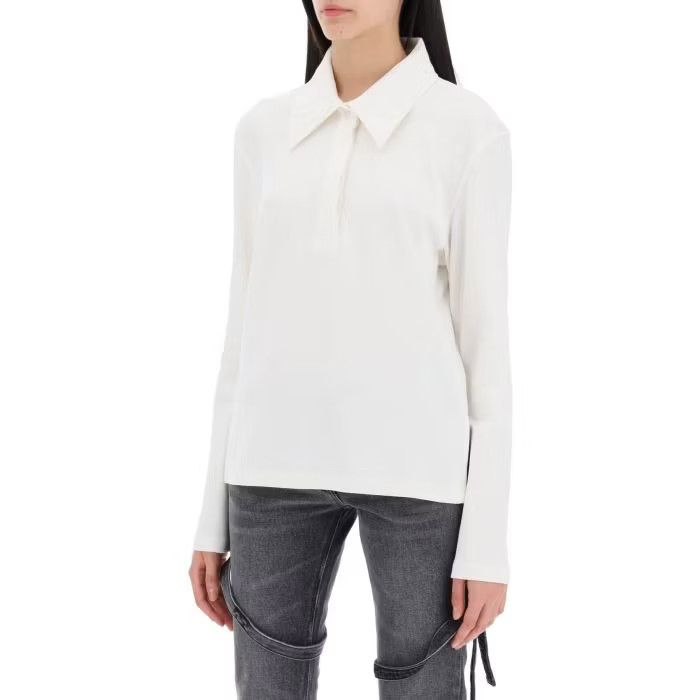 o1s22i1n0424 Cotton Polo Shirt in White