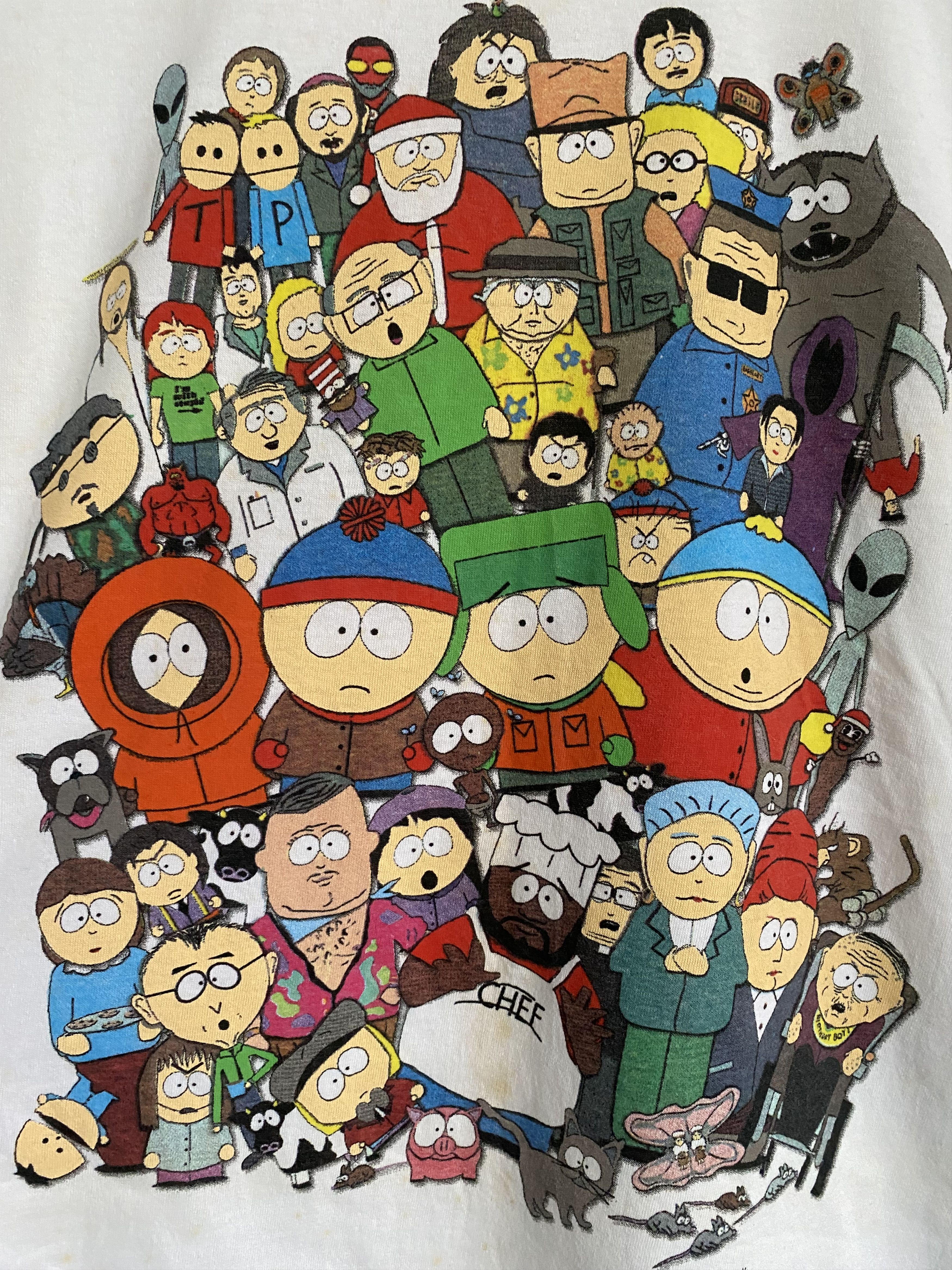 Cartoon Network × Vintage RARE Vintage 90s 1998 South park collage t-shirt Size US M / EU 48-50 / 2 - 2 Thumbnail