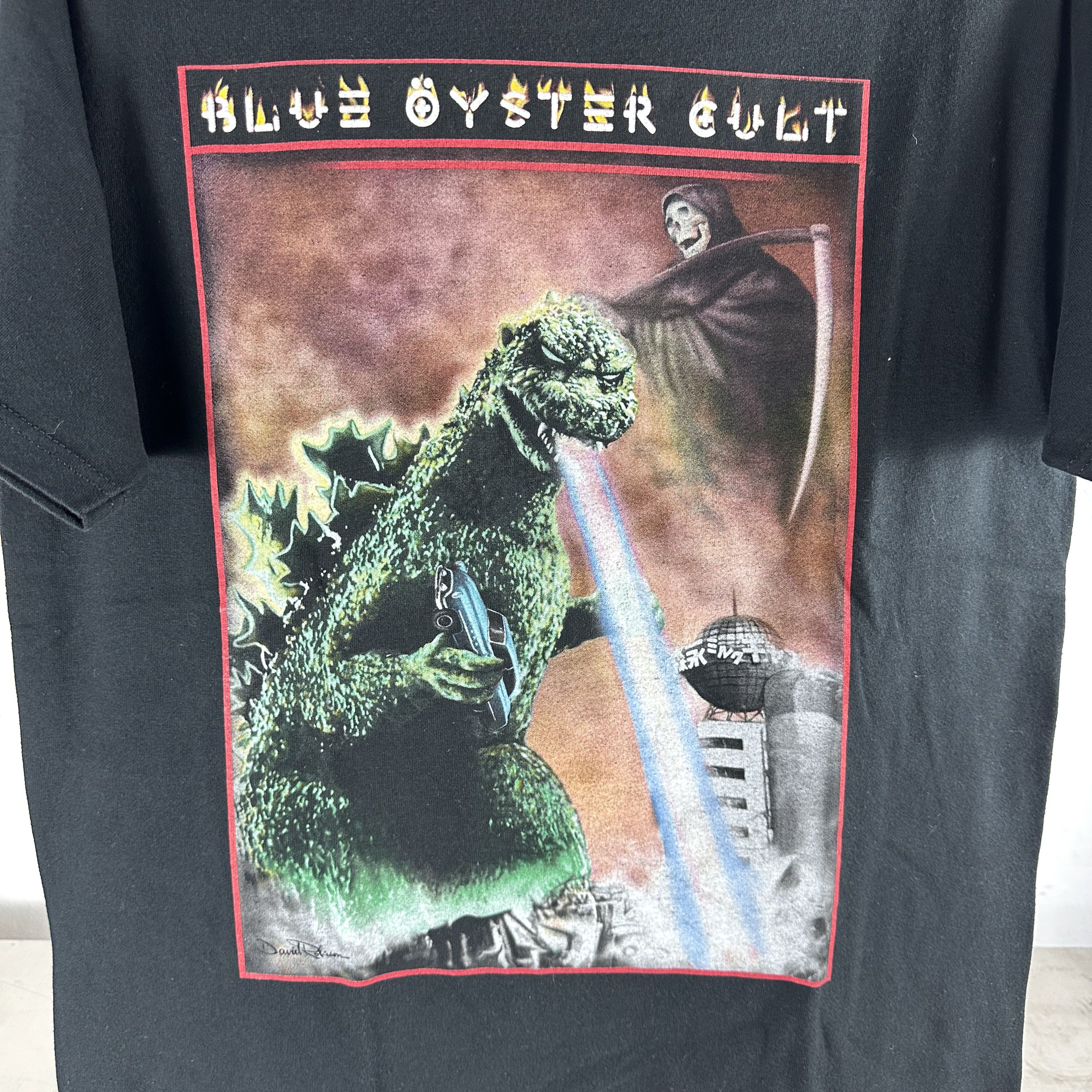 Vintage ​90s Blue Oyster Cult Reaper Godzilla Rock Band T-shirt Size US L / EU 52-54 / 3 - 2 Thumbnail