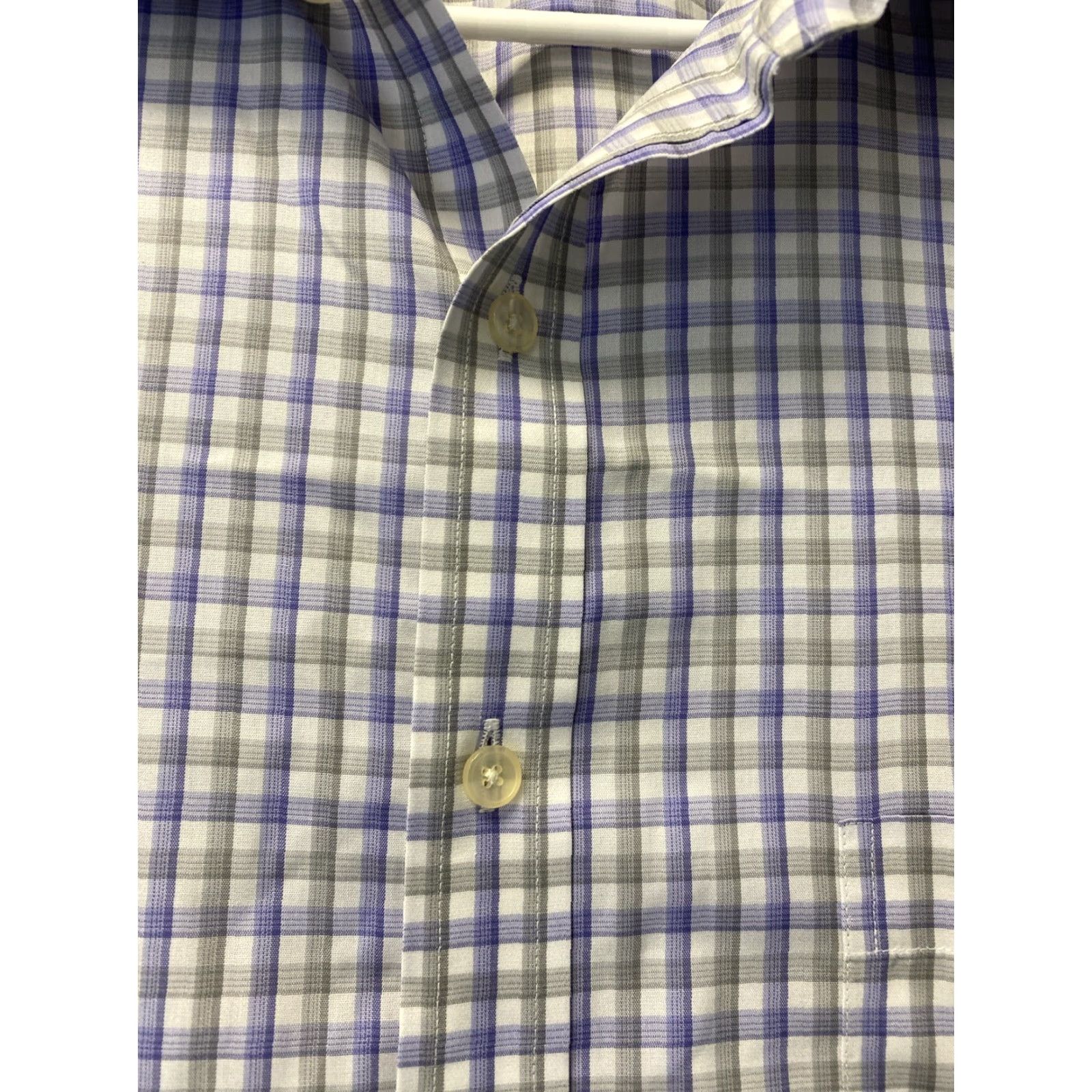 Tasso Elba Tasso Elba Men's Cotton Button-Up Shirt Lavender Check XL Long Sleeve Collared Regular Fit Classic Designer Size US XL / EU 56 / 4 - 3 Thumbnail