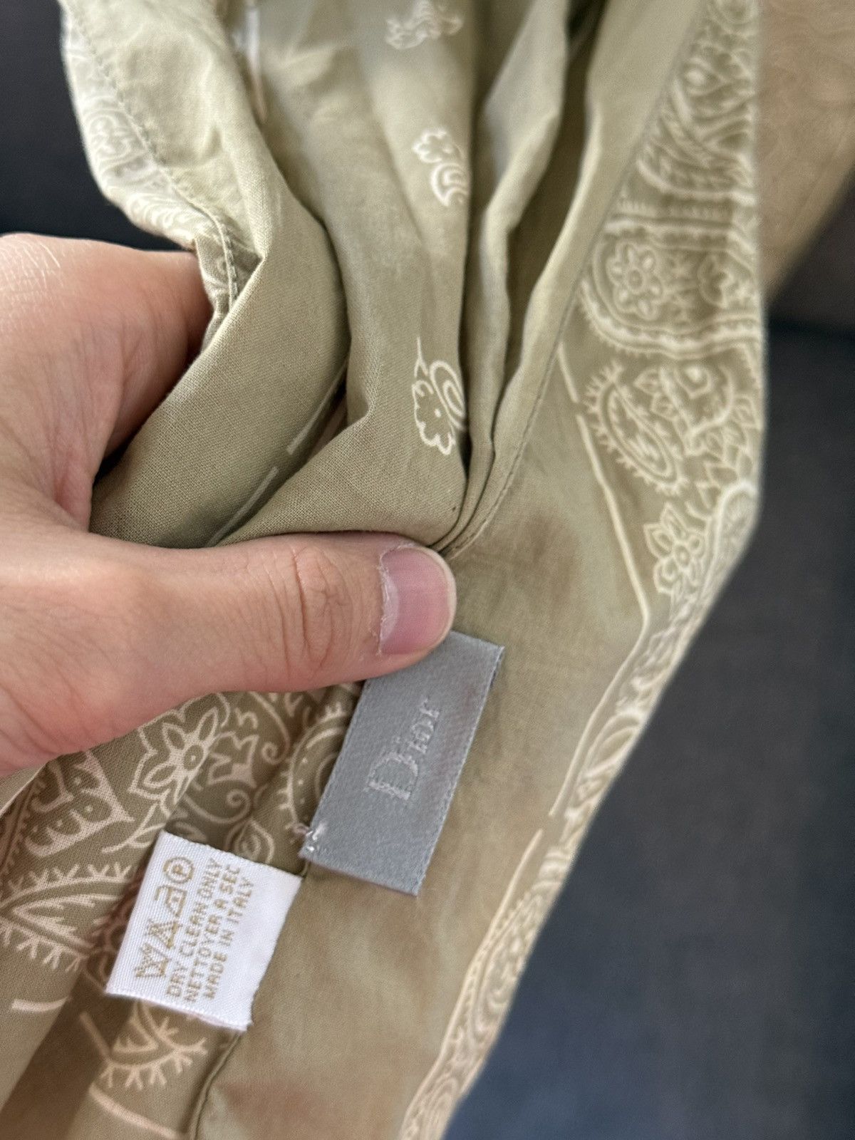 Dior Dior homme SS06 olive paisley scarf Size ONE SIZE - 2 Thumbnail