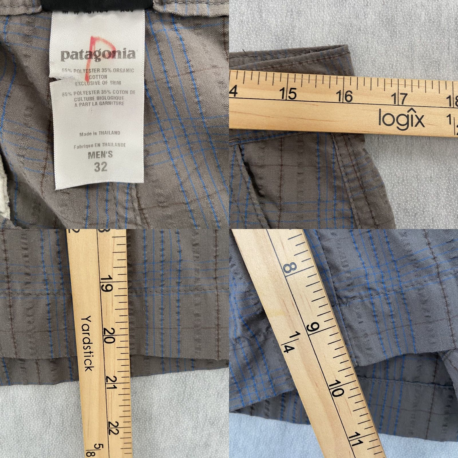 Patagonia Patagonia Shorts Adult 32 Gray Blue Plaid Organic Cotton Casual Outdoors Mens Size US 32 / EU 48 - 8 Thumbnail
