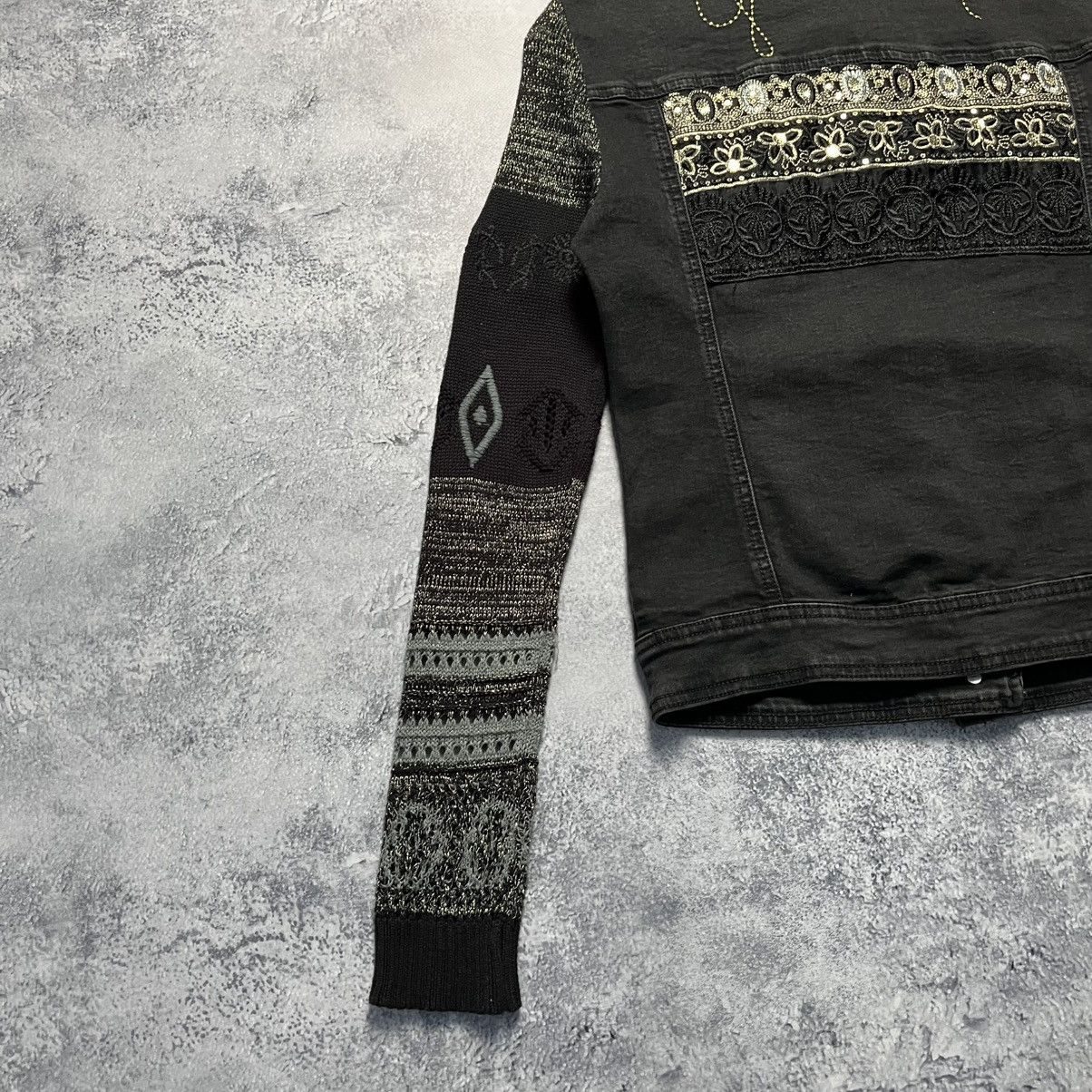 Desigual × Vintage Vintage Desigual Denim Jacket Knitted Sleeve Y2K Streetwear Size XS / US 0-2 / IT 36-38 - 14 Thumbnail