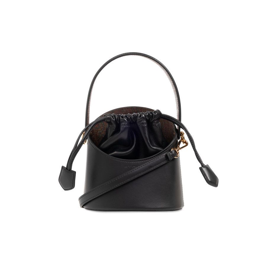 Etro ETRO Satturno Secchiello Small Black Leather Bucket Bag New Size ONE SIZE - 1 Thumbnail