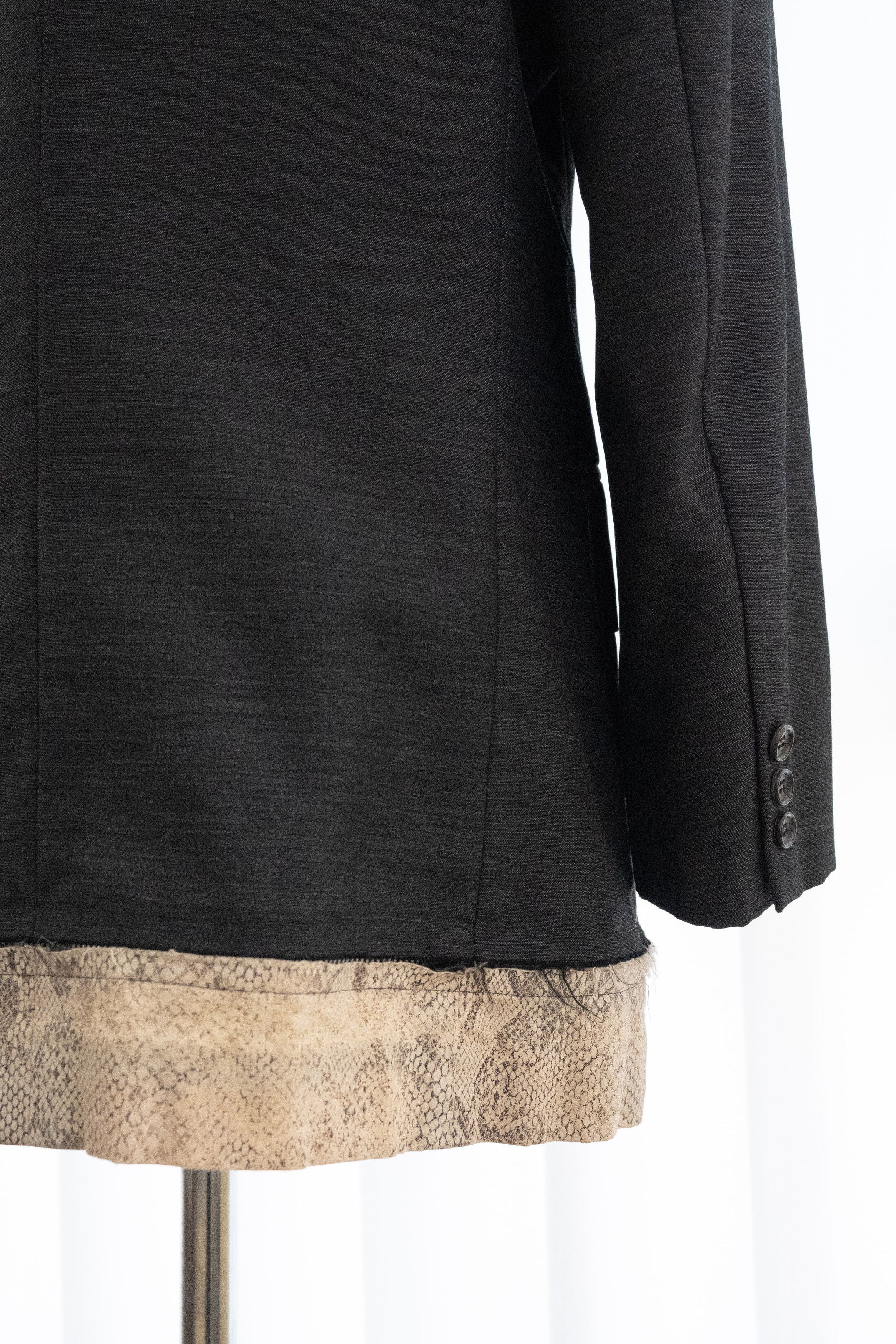 Comme des Garcons Homme Plus SS2002 COMME DES GARCONS HOMME PLUS SNAKESKIN HEM BLAZER Size 42R - 7 Thumbnail