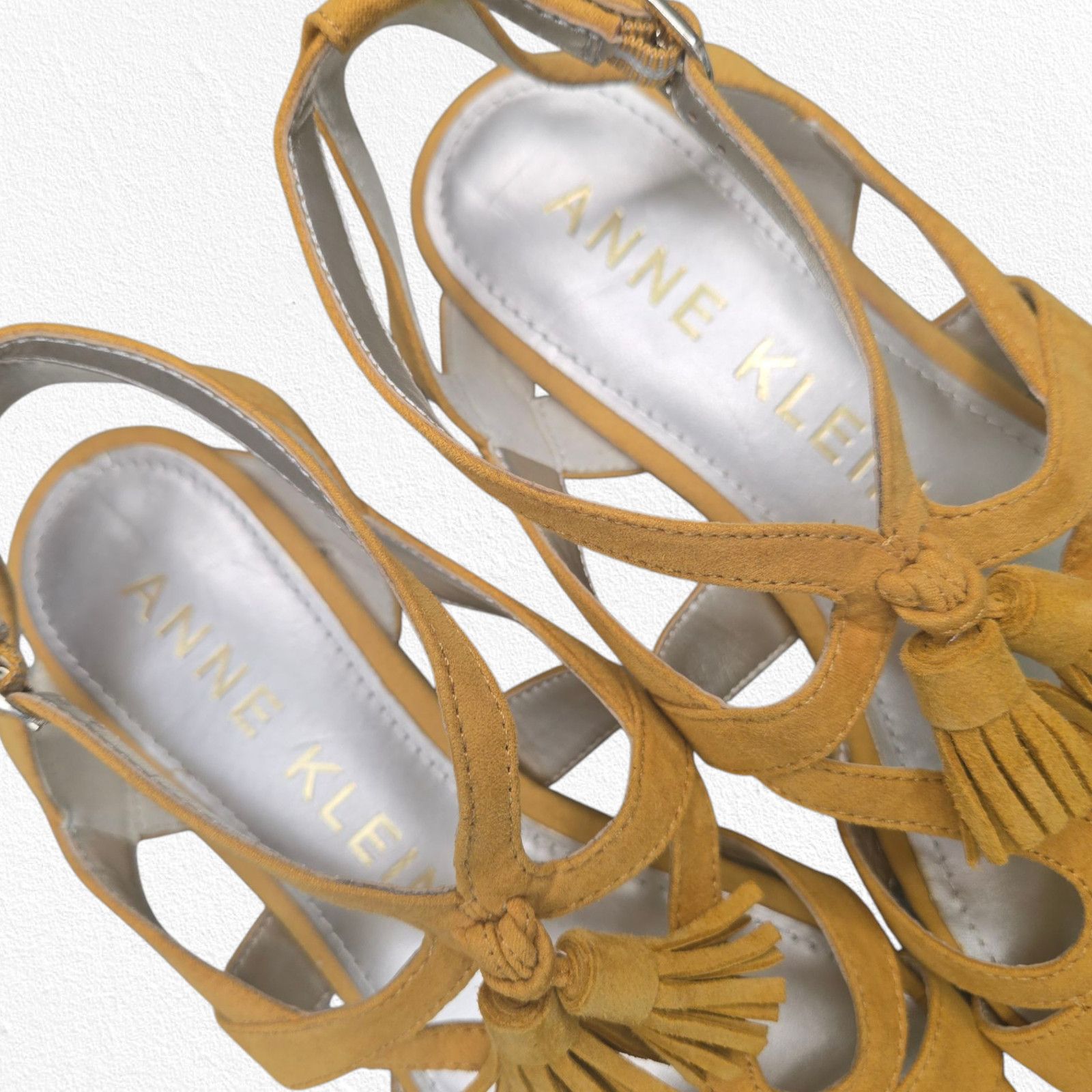 Anne Klein Anne Klein Noreen Yellow Suede Tassel Flat Sandals Size 6 Size US 6 / IT 36 - 3 Thumbnail