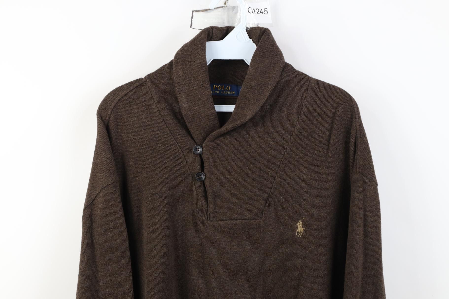 Polo Ralph Lauren Vintage Ralph Lauren Elbow Patch Ribbed Knit Shawl Sweater Size US XL / EU 56 / 4 - 2 Thumbnail