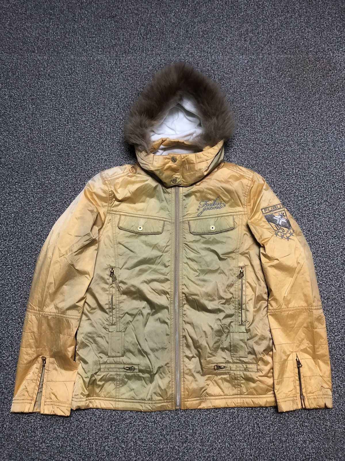Vintage 90s Sunfaded Fubu The Collection Fur Ski Jacket