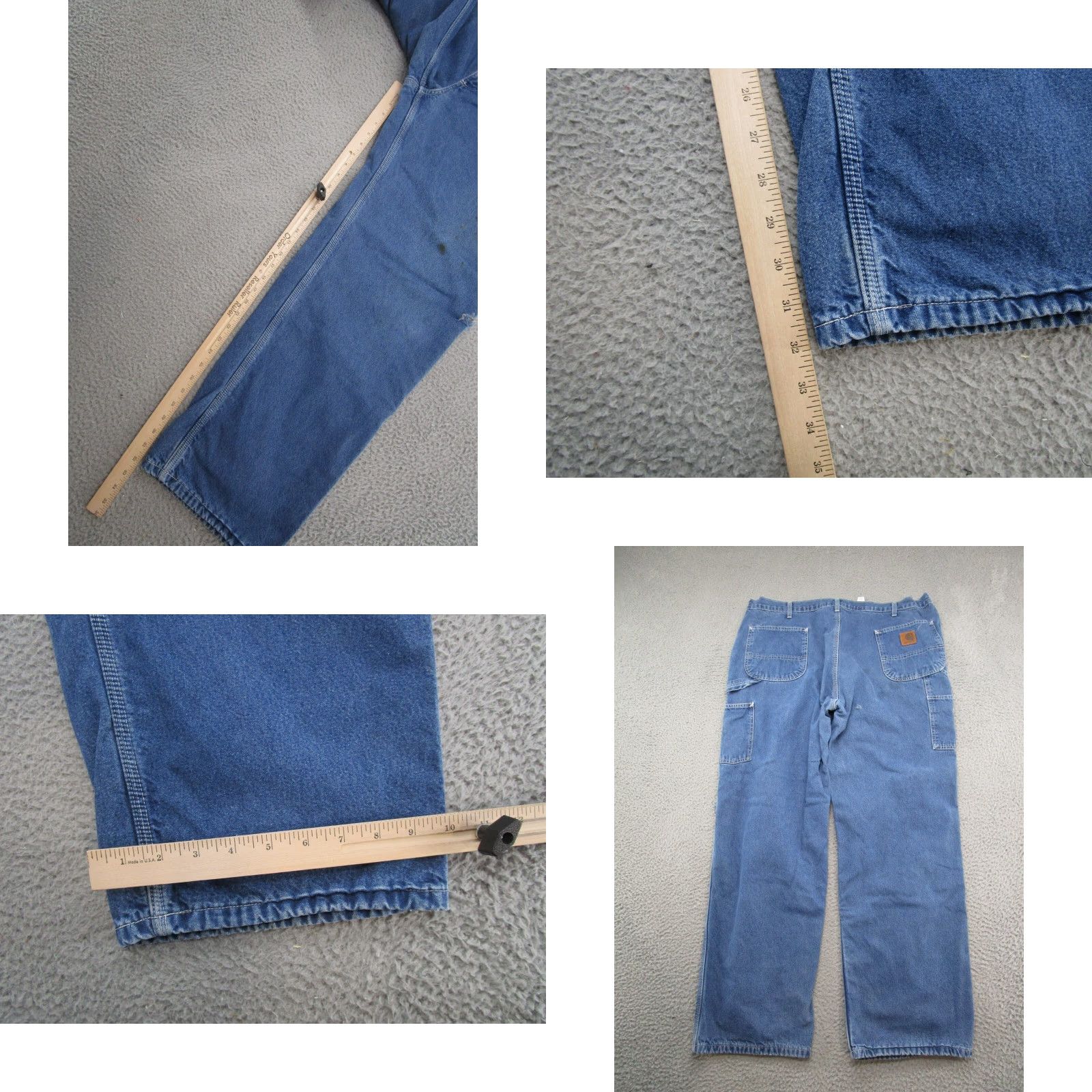 Carhartt VINTAGE Carhartt Jeans Mens Flannel Lined Blue Denim Carpenter Size 42x32 B14DST Worn Size US 42 / EU 58 - 8 Thumbnail